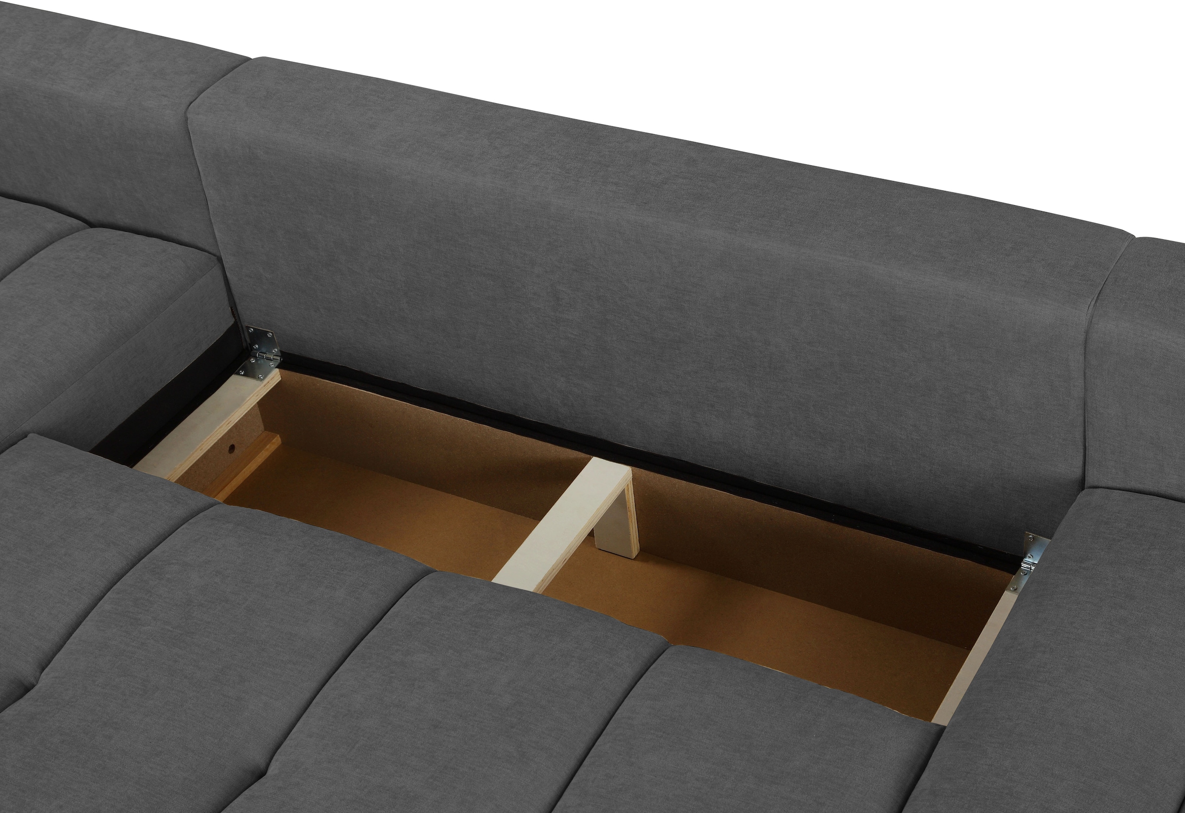 OTTO home Ecksofa »YLVAA L-Form, 241 cm - Schlafsofa« Schlaffunktion (132/200), Boxspring, Bettkasten, Feinstruktur-Bezug