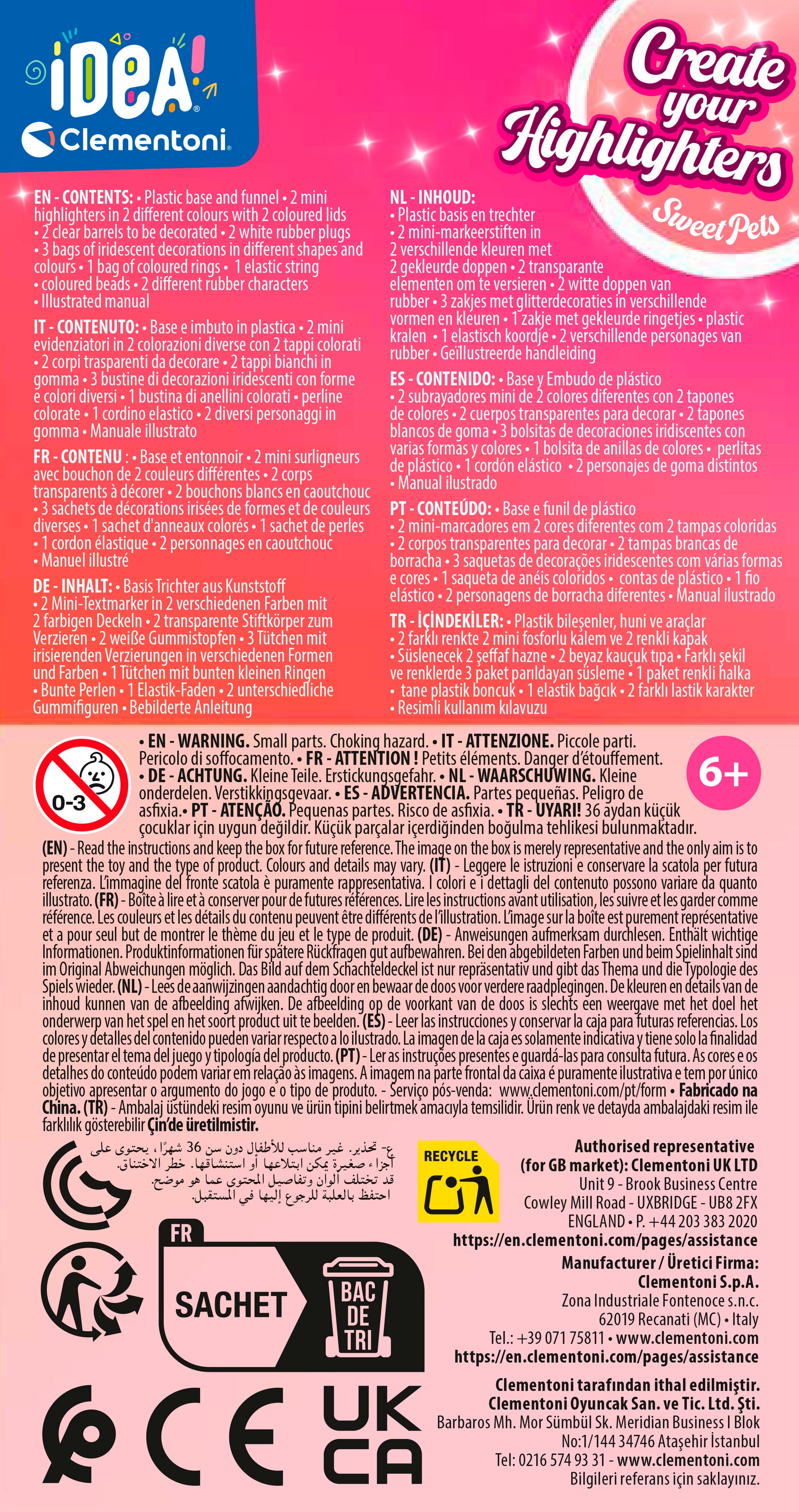 Clementoni® Kreativset »Idea, Deine Textmarker-Kreationen - Süße Tierfreunde«
