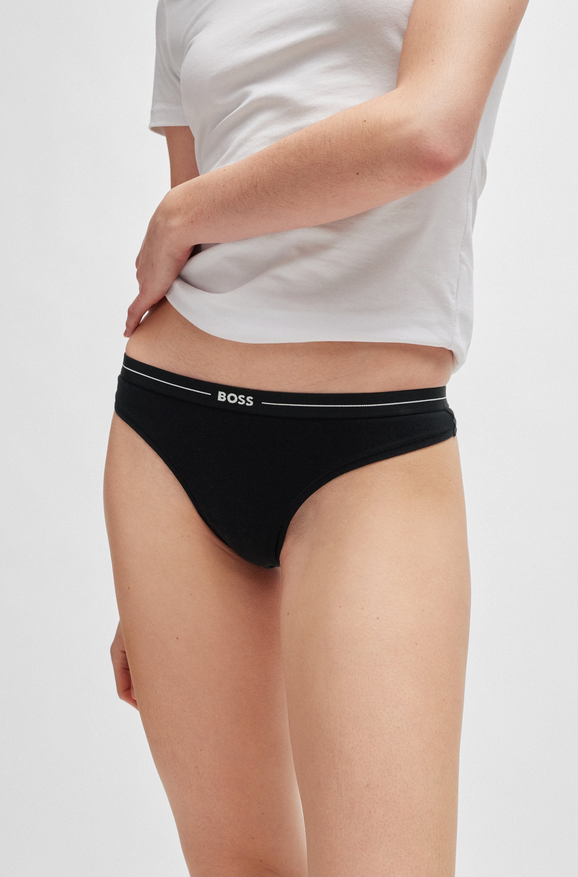 BOSS String »3P THONG«, (Packung, 3 St., 3er), mit BOSS Logobund