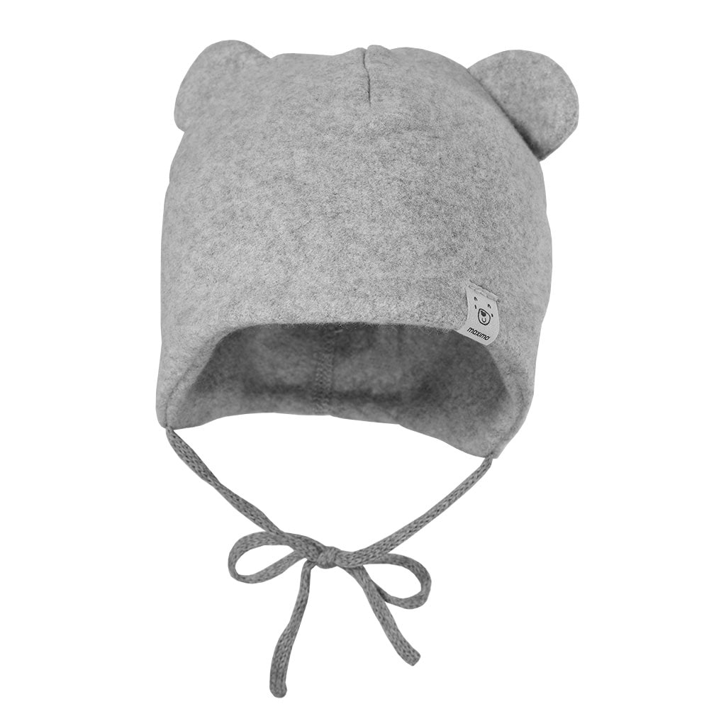 MAXIMO Fleecemütze mit Öhrchen, zum Binden, Einfarbig graumeliert 35 Aus weichem Baumwollfleece von maximo