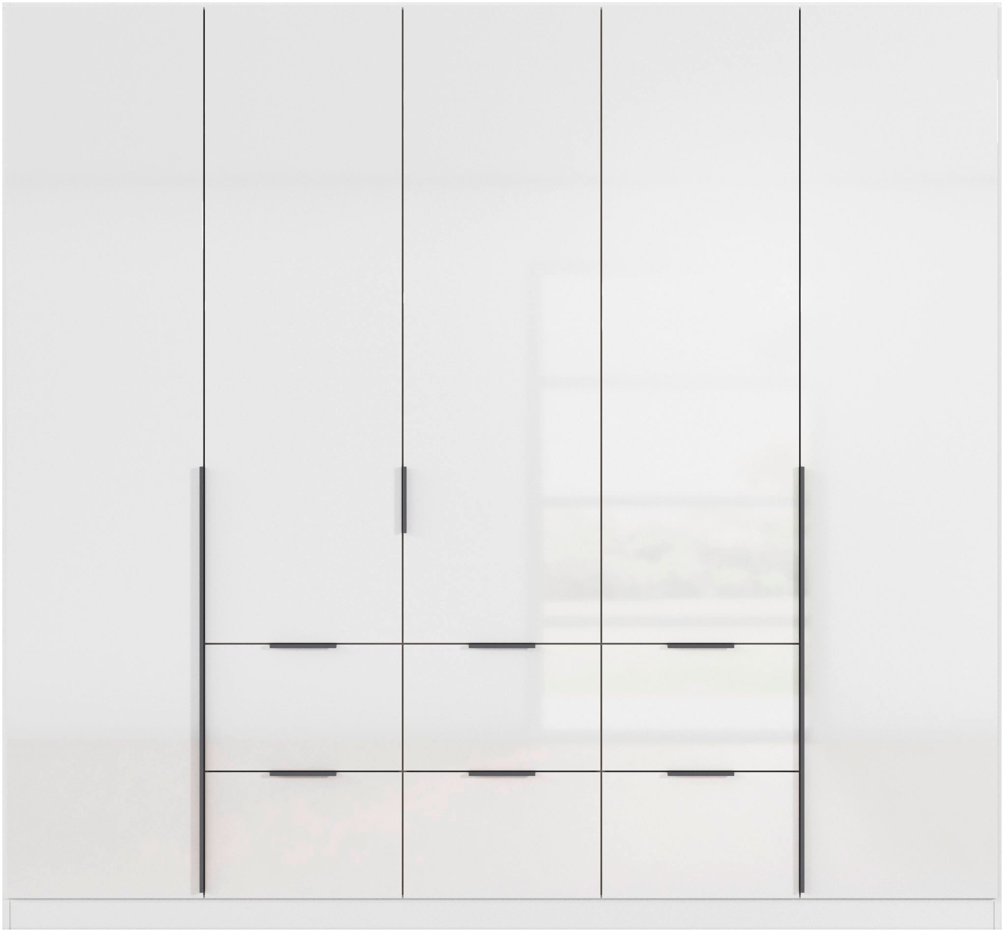 rauch Drehtürenschrank »Kleiderschrank Schrank Garderobe AGORDO mit Dekor- oder Hochglanzfront«, (in zwei Griff-Farben mit Dekor- oder Hochglanzfront), mit Außenschubkästen, in 6 Breiten und 2 Höhen MADE IN GERMANY