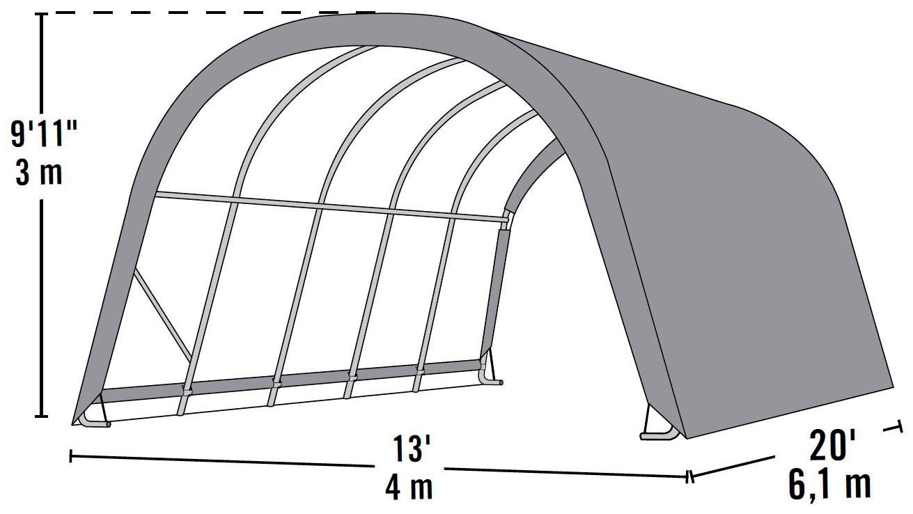 ShelterLogic Foliengerätehaus »Weidezelt, Zeltgarage, Run-In-Shed«, Grün, 610x400x300 cm