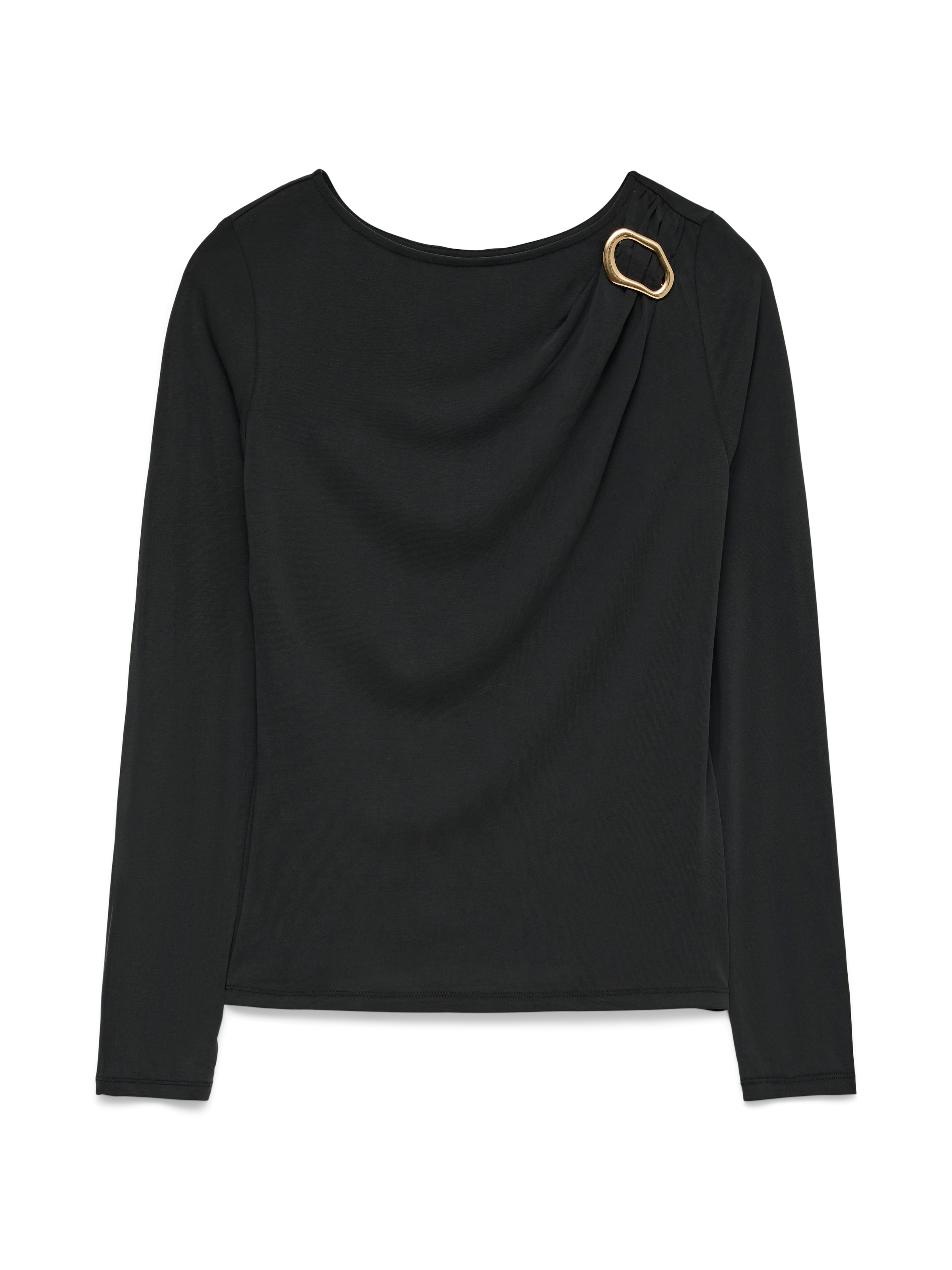 Vero Moda Langarmshirt »VMBRIELLE LS BOATNECK TOP JRS« Materialmix, regular fit