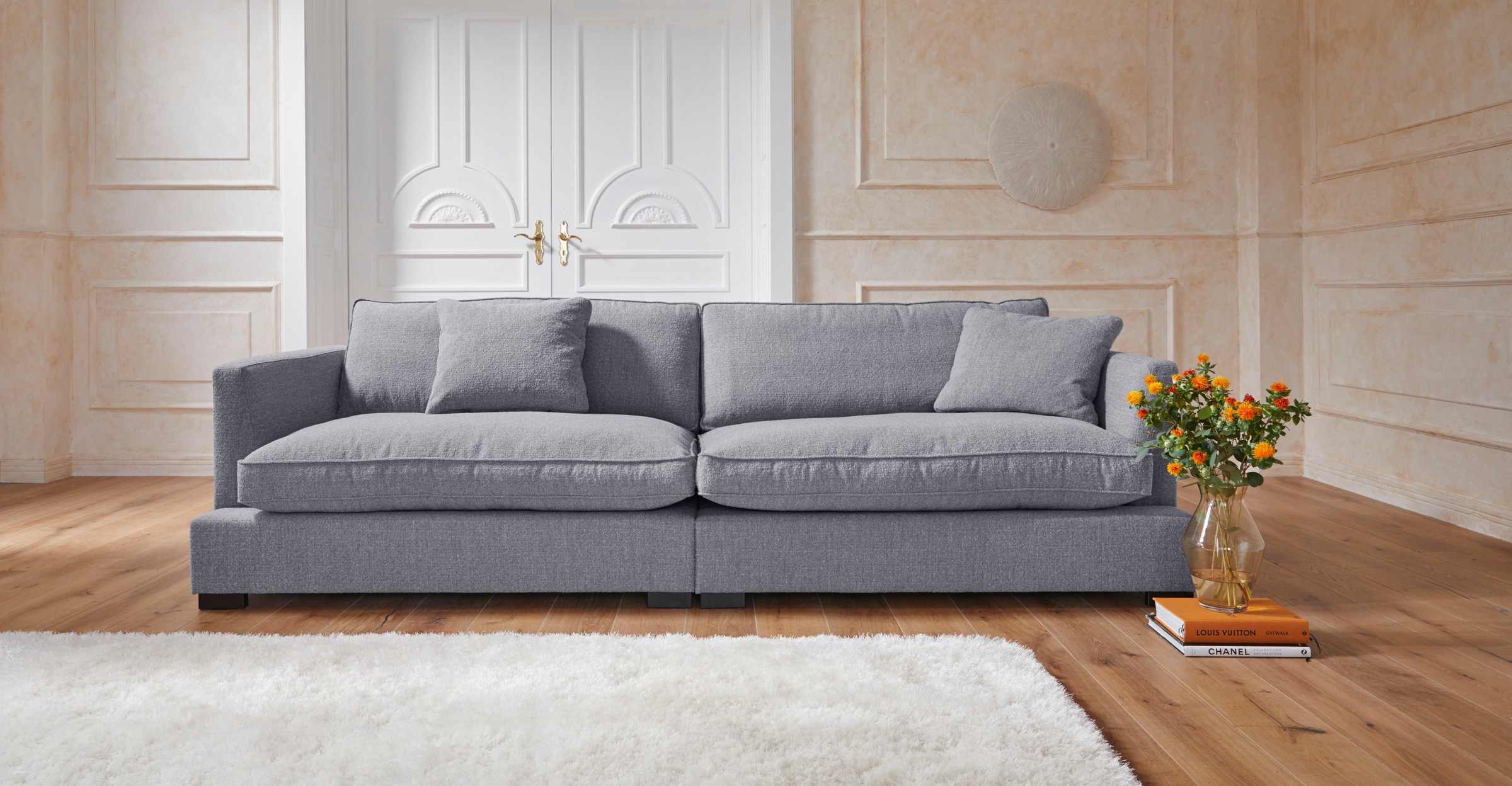 Guido Maria Kretschmer Home&Living Big-Sofa »Annera«, weicher Sitzkomfort, mit extra tiefen Sitzflächen, Füllung mit Federn