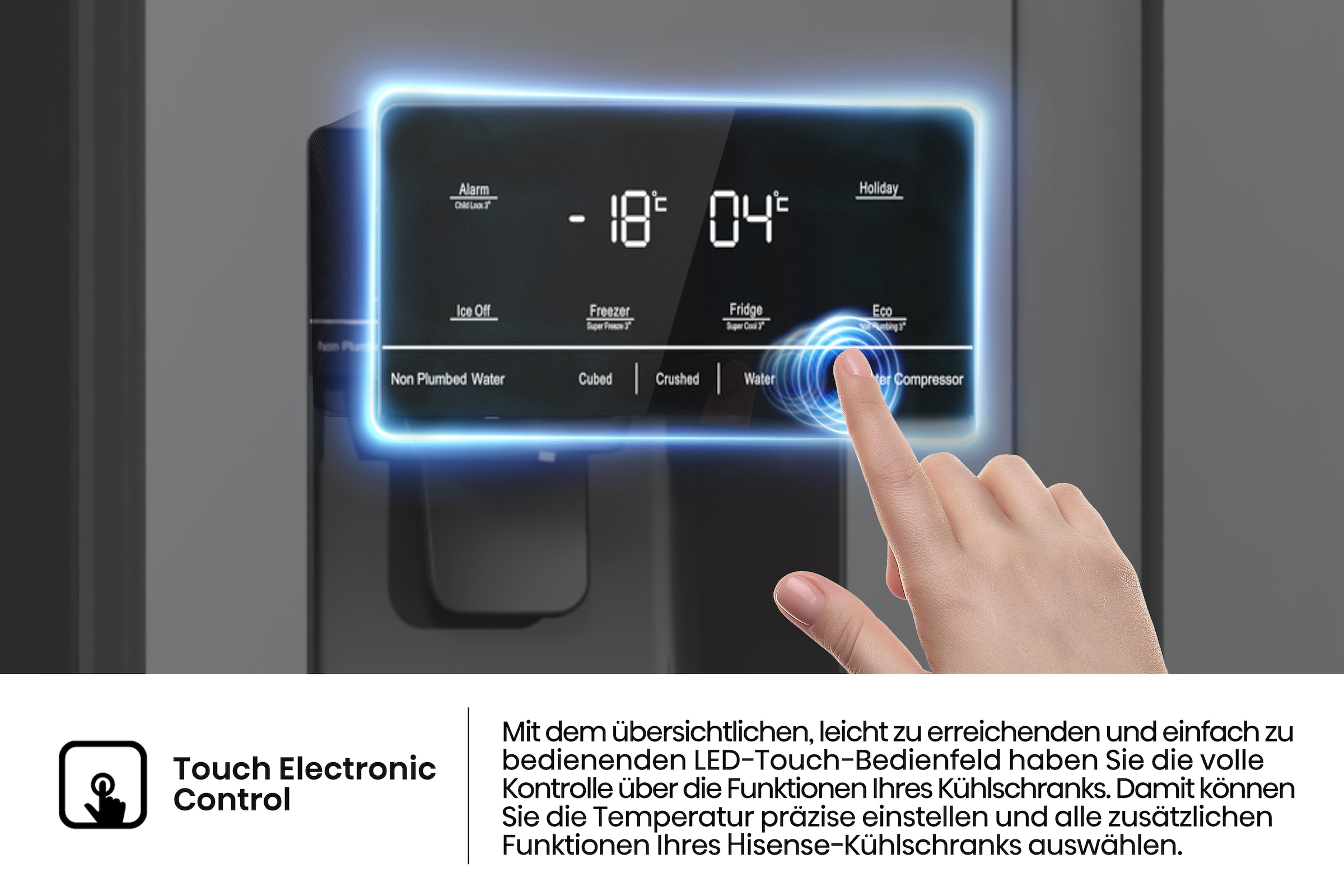 Hisense Side-by-Side »RSIM535AFE«, Wasser-/Eisspender, NoFrost, mit Wassertank, Made in Europe