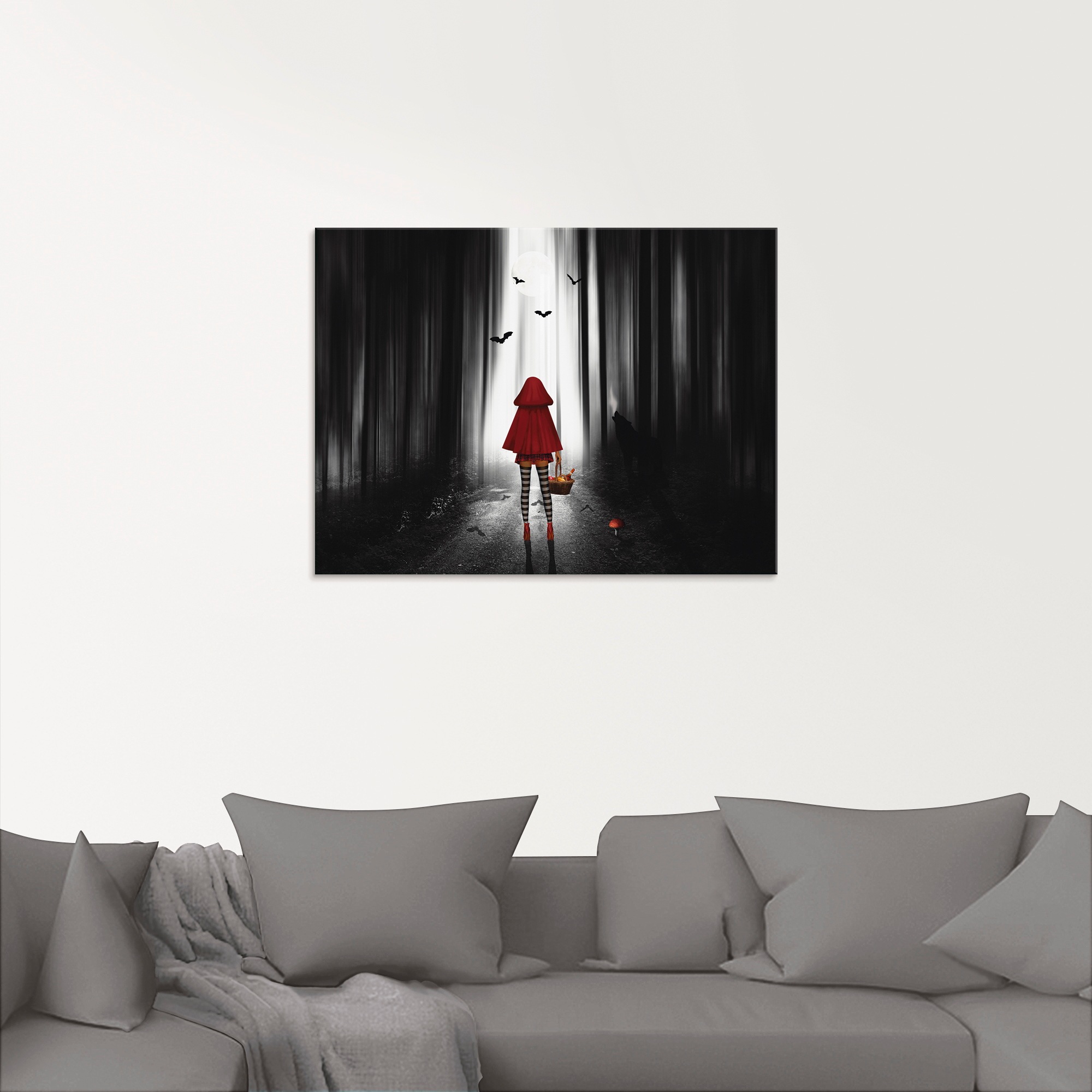 Artland Glasbild »Das Rotkäppchen auf High Heels«, Dark Fantasy, (1 St.), in verschiedenen Größen