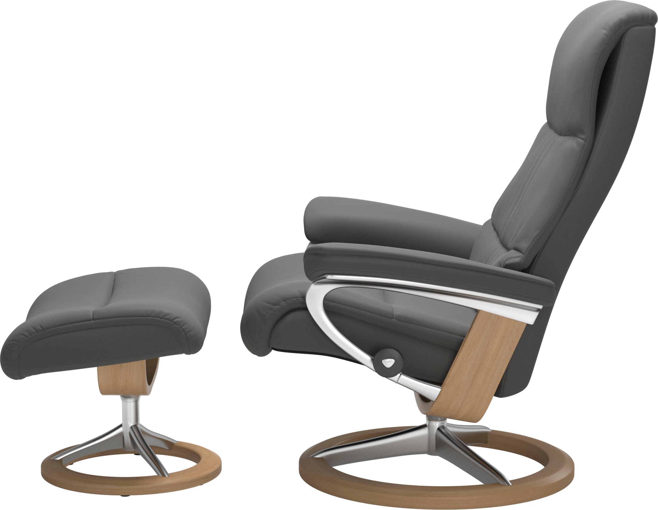 Stressless® Relaxsessel »View« Set, Relaxsessel mit Hocker,  mit Signature Base, Größe S,Gestell Eiche