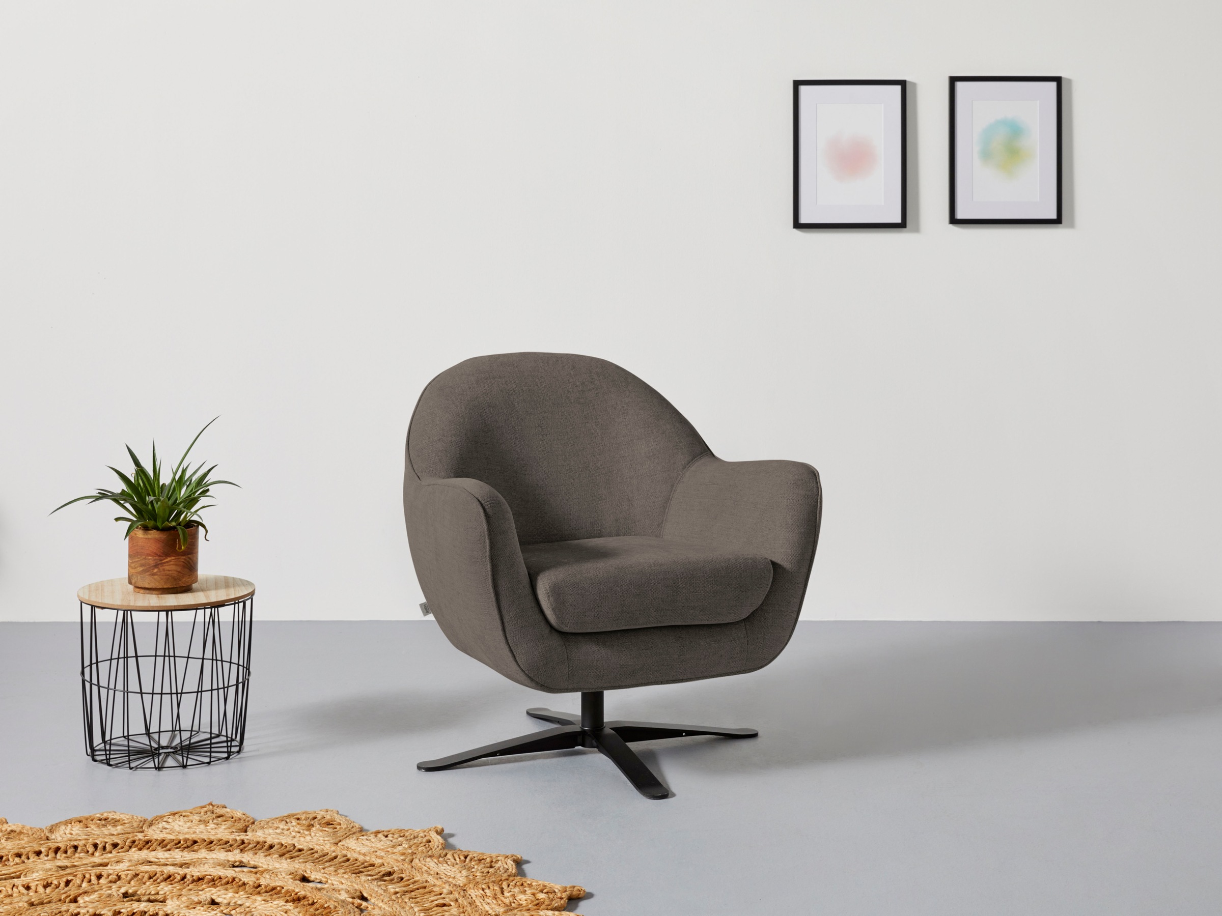 Home affaire Drehsessel »Stavre, Loungesessel mit Drehfunktion« in moderner günstig online kaufen