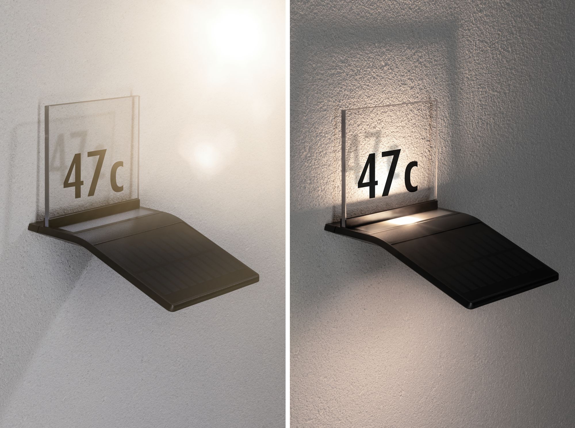 Paulmann LED Außen-Wandleuchte »Yoko«, 3 flammig, Leuchtmittel LED-Board | LED fest integriert, LED-Board, Solar Hausnummernleuchte, mit Bewegungsmelder