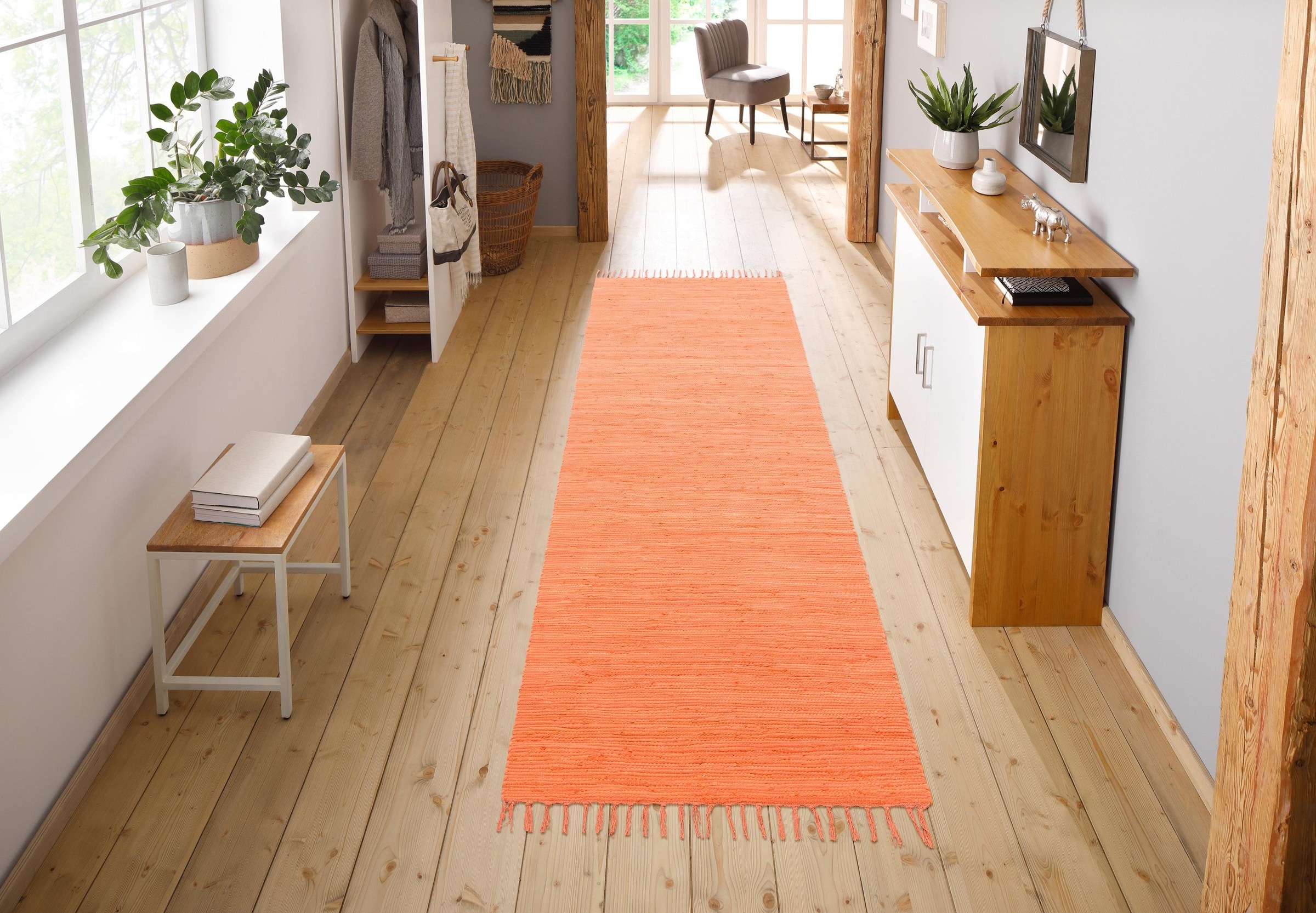 my home Teppich »Paul«, rechteckig, 5 mm Höhe, Wendeteppich, Uni, handgeweb günstig online kaufen