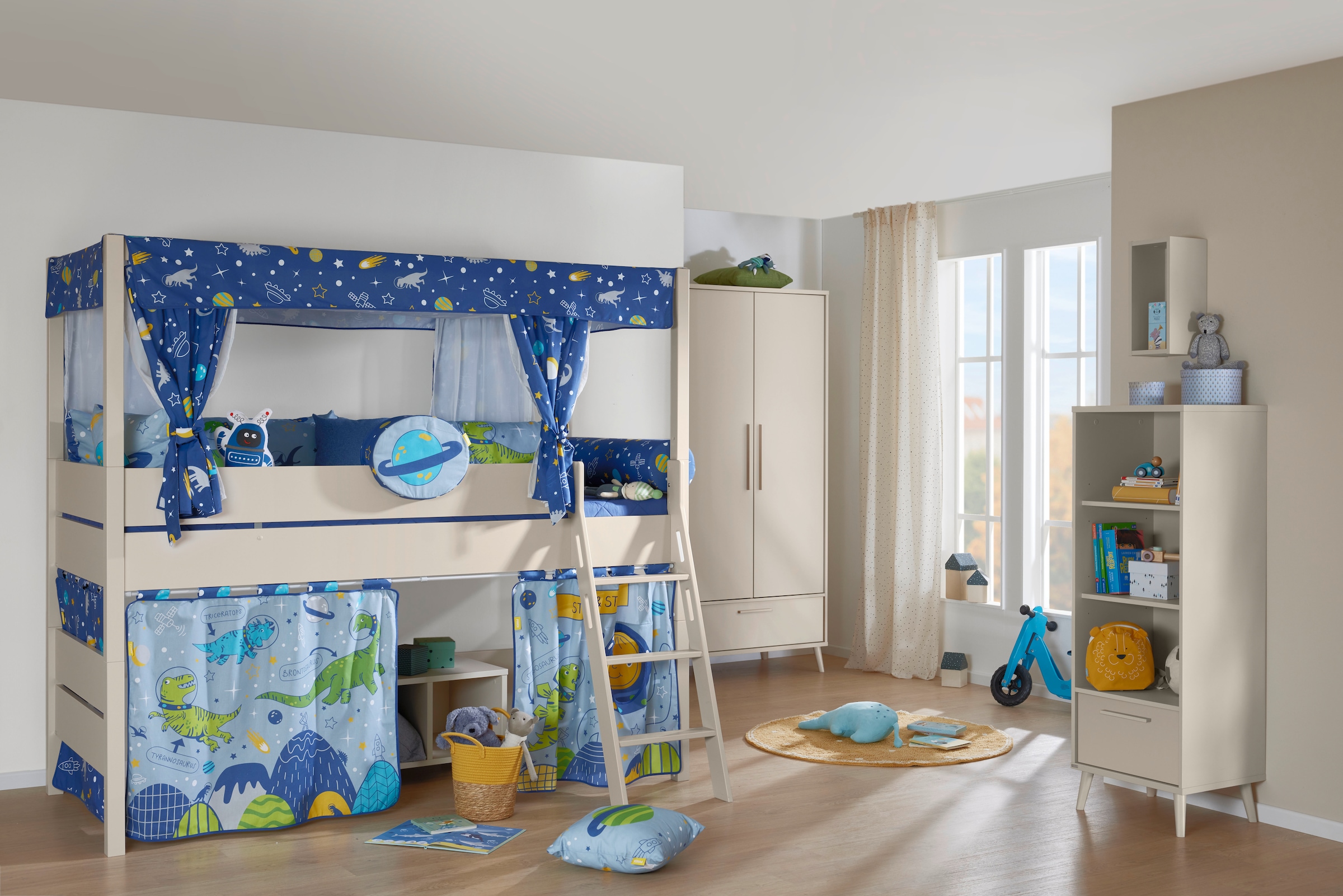 PAIDI Kleiderschrank »EEFJE in Beige mit Schublade und Türen, verschiedene Ausführungen« B/H/T ca. 95-123/139-204/41-57cm, mit 2 oder 3 Türen + Tiny-Variante,  stabiler Drehtürenschrank aus Holz, mit Soft-Close-Funktion