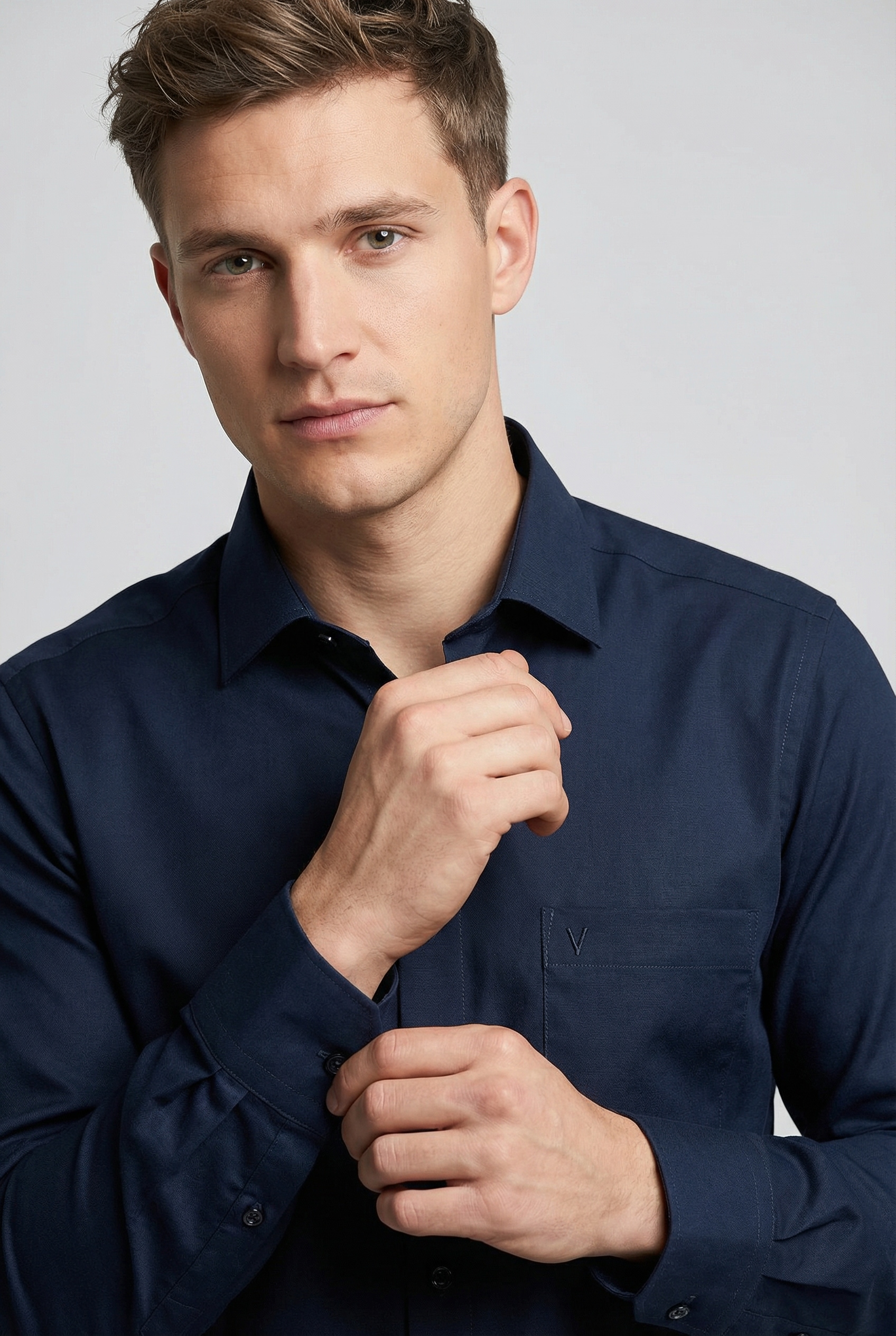 MARVELIS Langarmhemd modern fit, Businesshemd, bügelfrei, New-Kentkragen