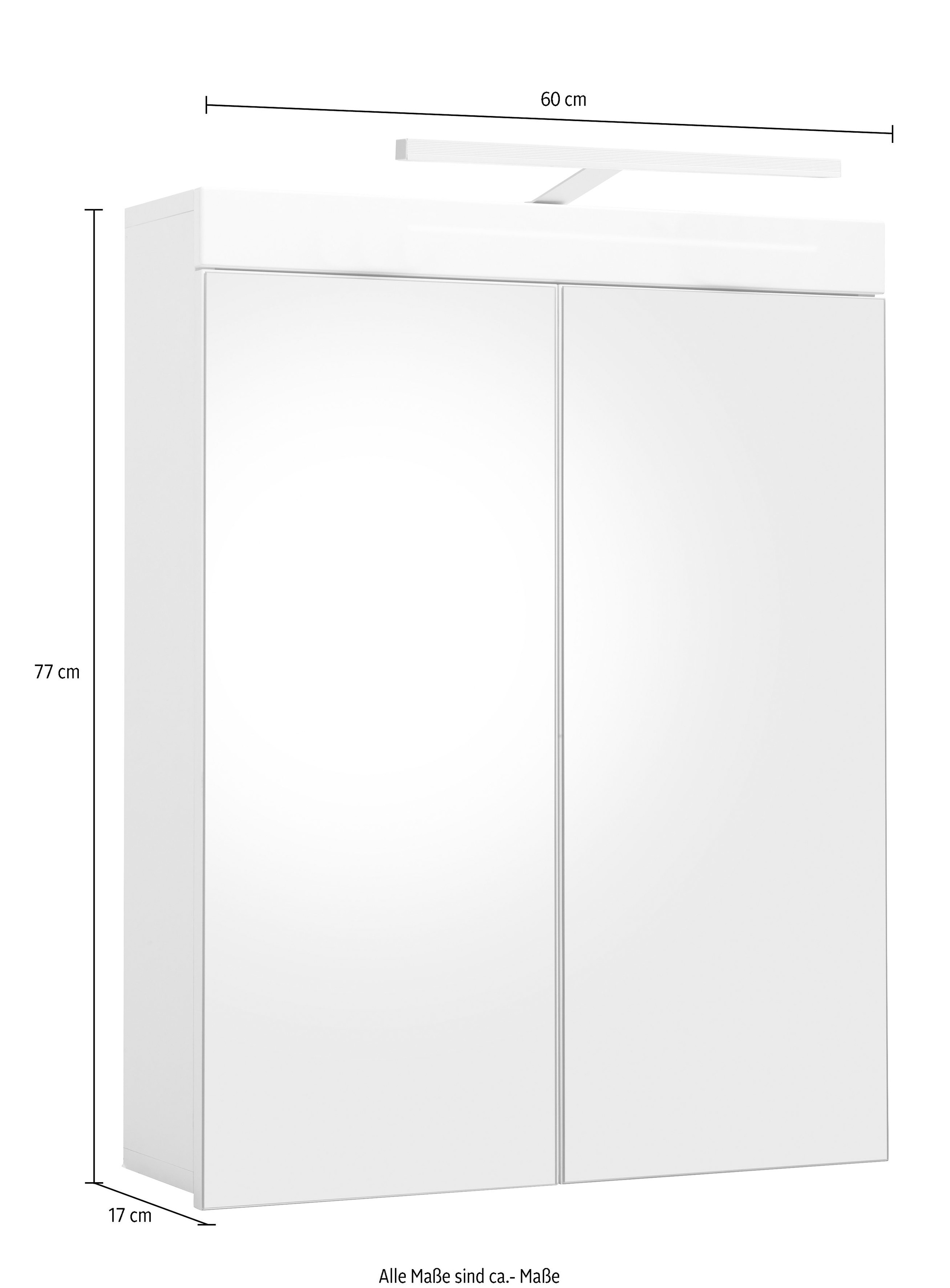 INOSIGN Spiegelschrank »Avena«, Badezimmerschrank wahlweise mit LED-Beleuchtung - (B/T/H) 60/17/77 cm