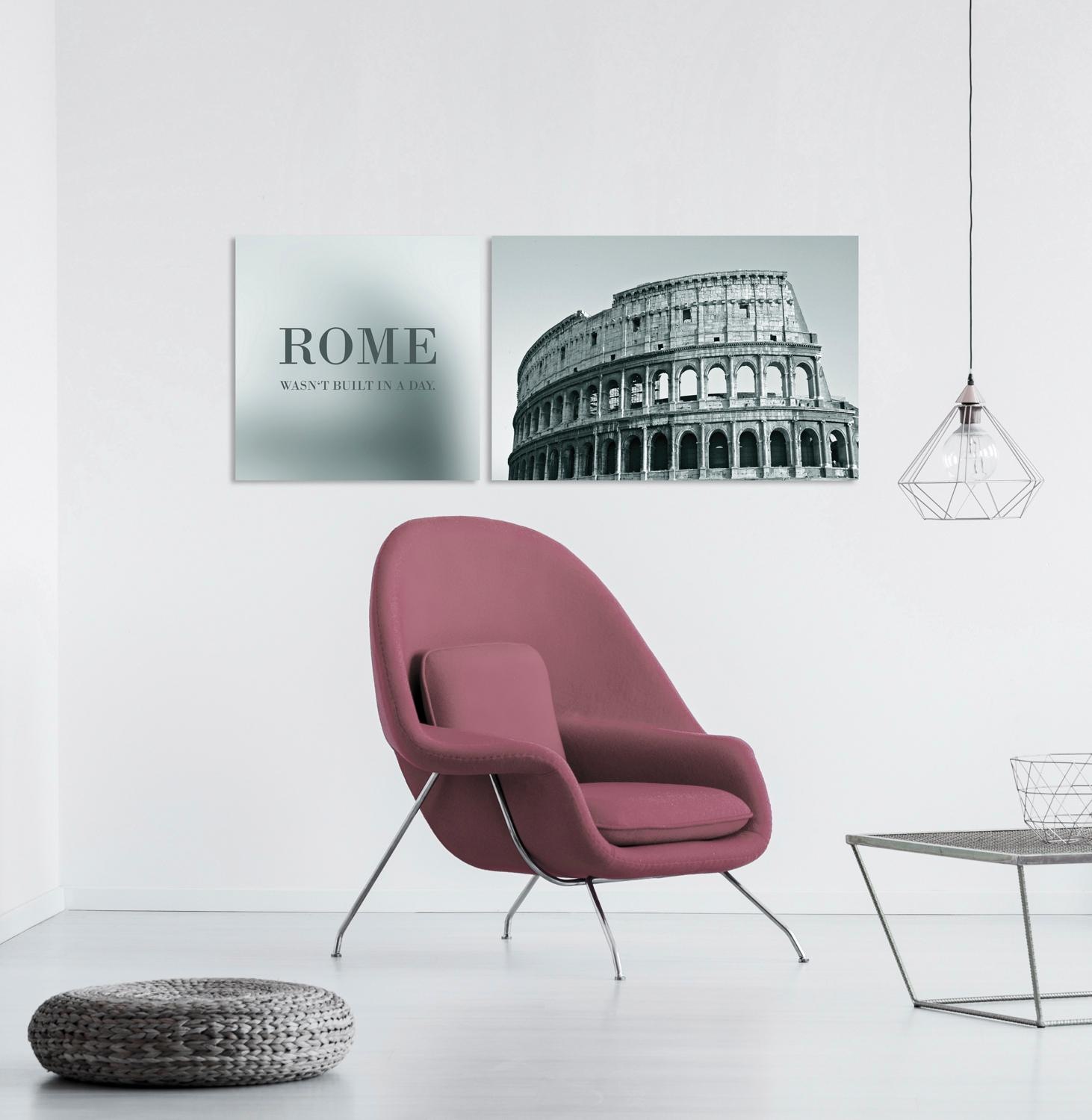 queence Leinwandbild »Rome«, Foto-Romantisch-Kunst-Modern-Spa-Spa Bilder-Sprüche-Sprüche & Texte-Schriftzug-Schriftzüge-Italien-Rom, (Set), Premium-Leinwandstoff, Handarbeit aus Deutschland, Spruch, 2er Set