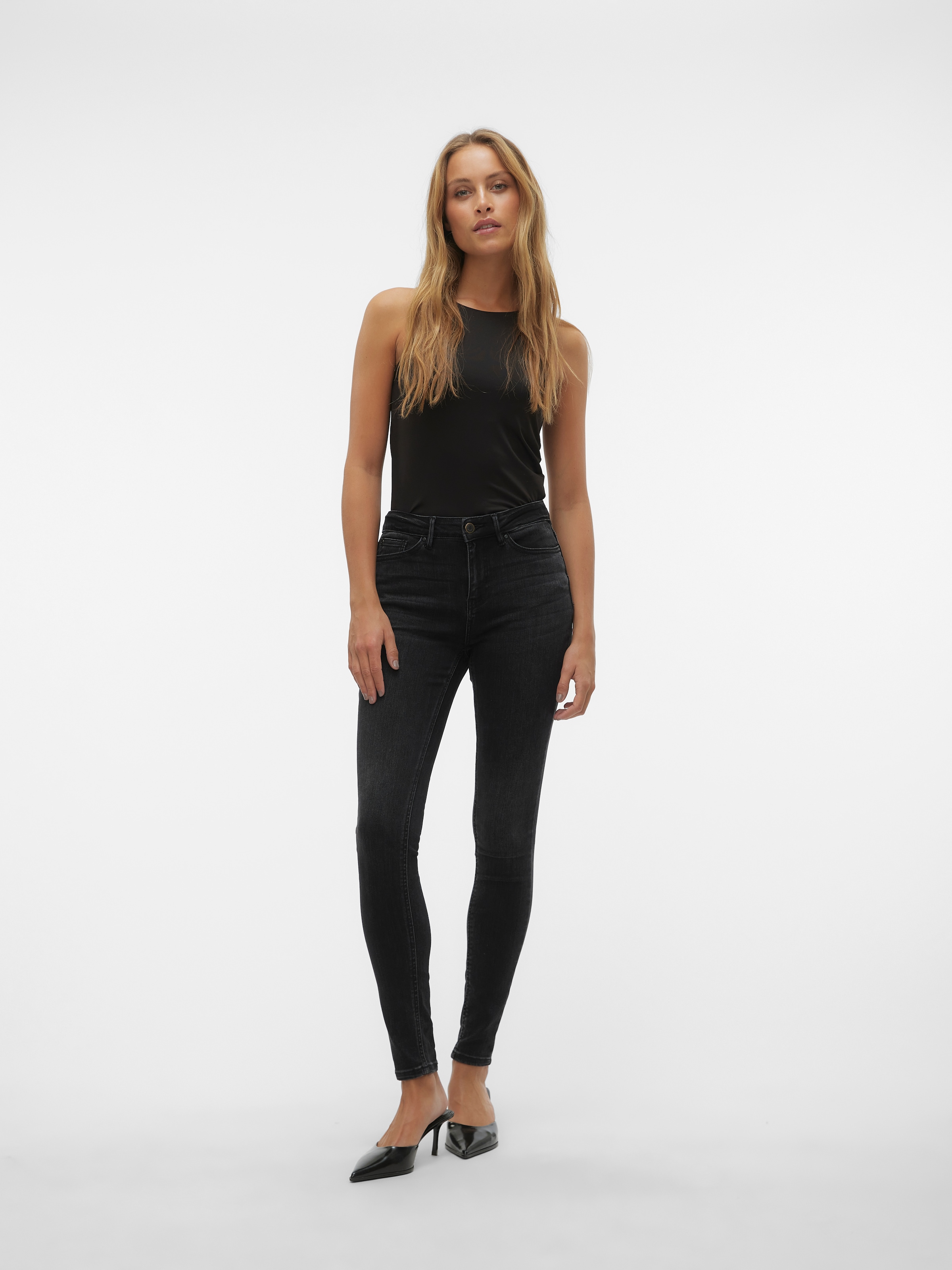 Vero Moda Skinny-fit-Jeans »VMFLASH MR SKINNY JEANS LI111 NOOS« Baumwollmischung mit Stretch, regular waist, skinny fit