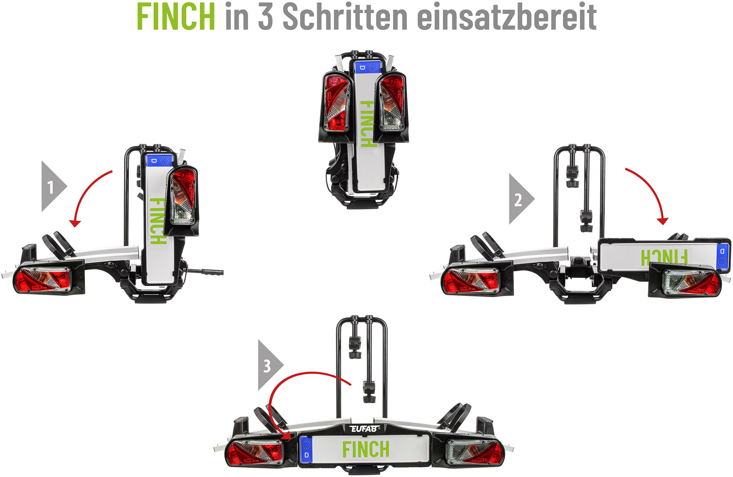 EUFAB Kupplungsfahrradträger »Fahrradträger FINCH für 2 Fahrräder«