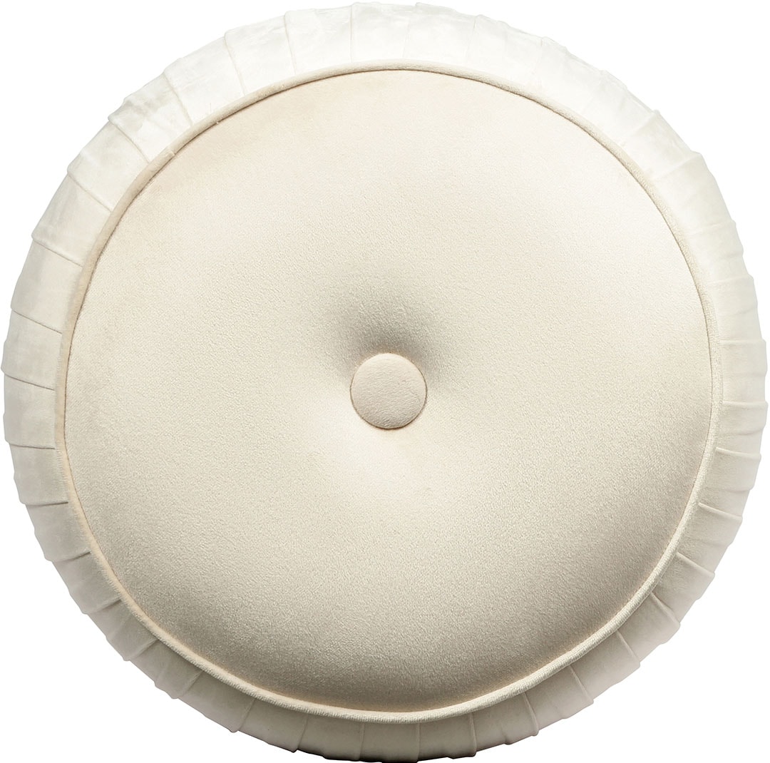 Kayoom Polsterhocker »Hocker Lyla 125, Edler Touch durch goldenen Sockel,  Samtbezug« 1 Stk. tlg. samtweich, gesteppte Ziernaht, Edelstahlsockel, Hochwertiger Samtbezug