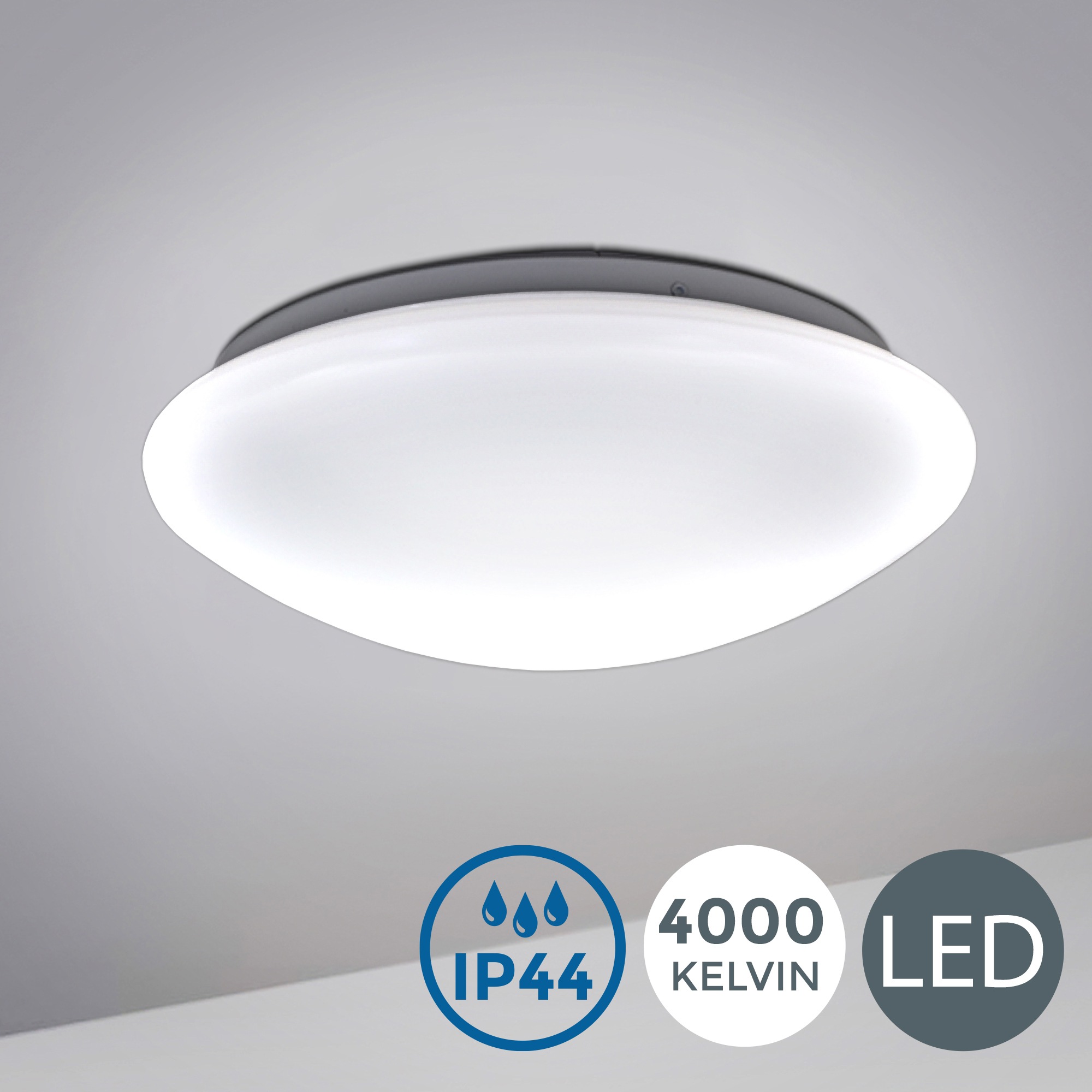 B.K.Licht LED Deckenleuchte, 1 flammig-flammig, LED Bad Deckenlampe Design Deckenstrahler IP44 Badezimmer Küche Flur