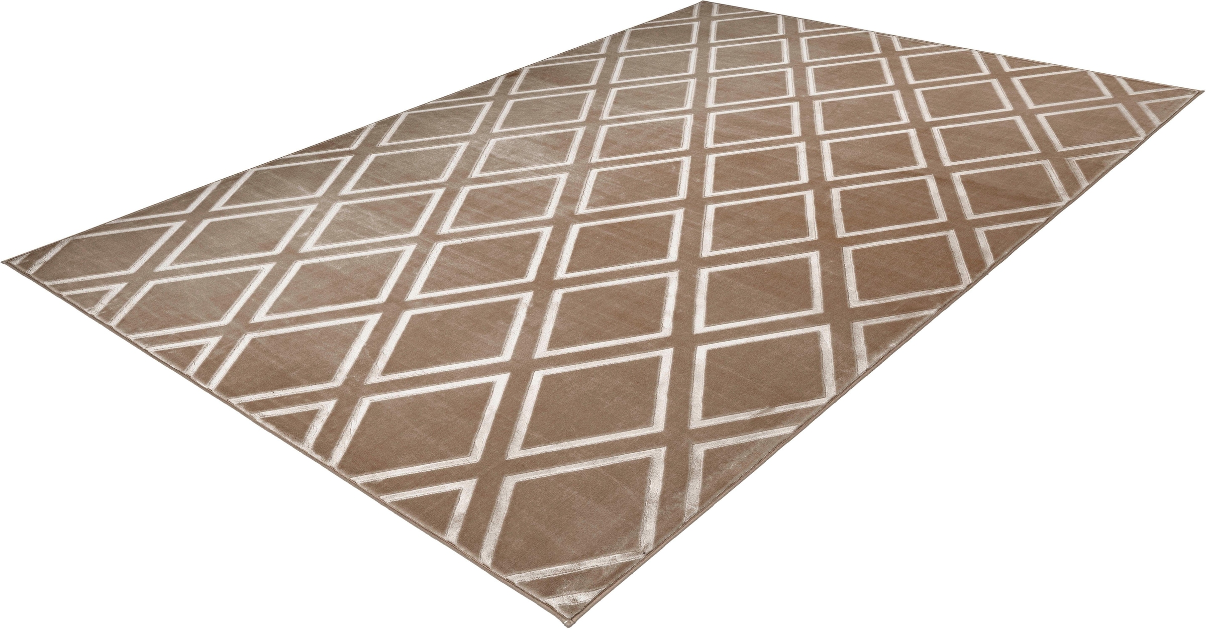 calo-deluxe Teppich »Latemar 400«, rechteckig, 7 mm Höhe, Hoch -Tief Struktur, Wohnzimmer