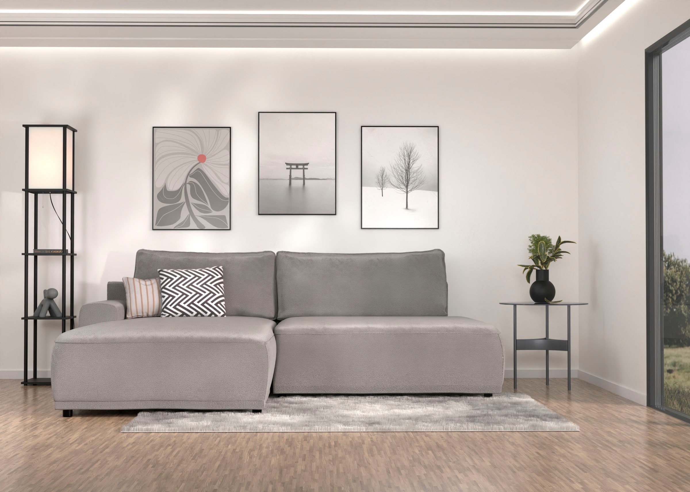 TRENDMANUFAKTUR Ecksofa "Fordon II, Schlafsofa mit Bettkasten, Couch in L-F günstig online kaufen