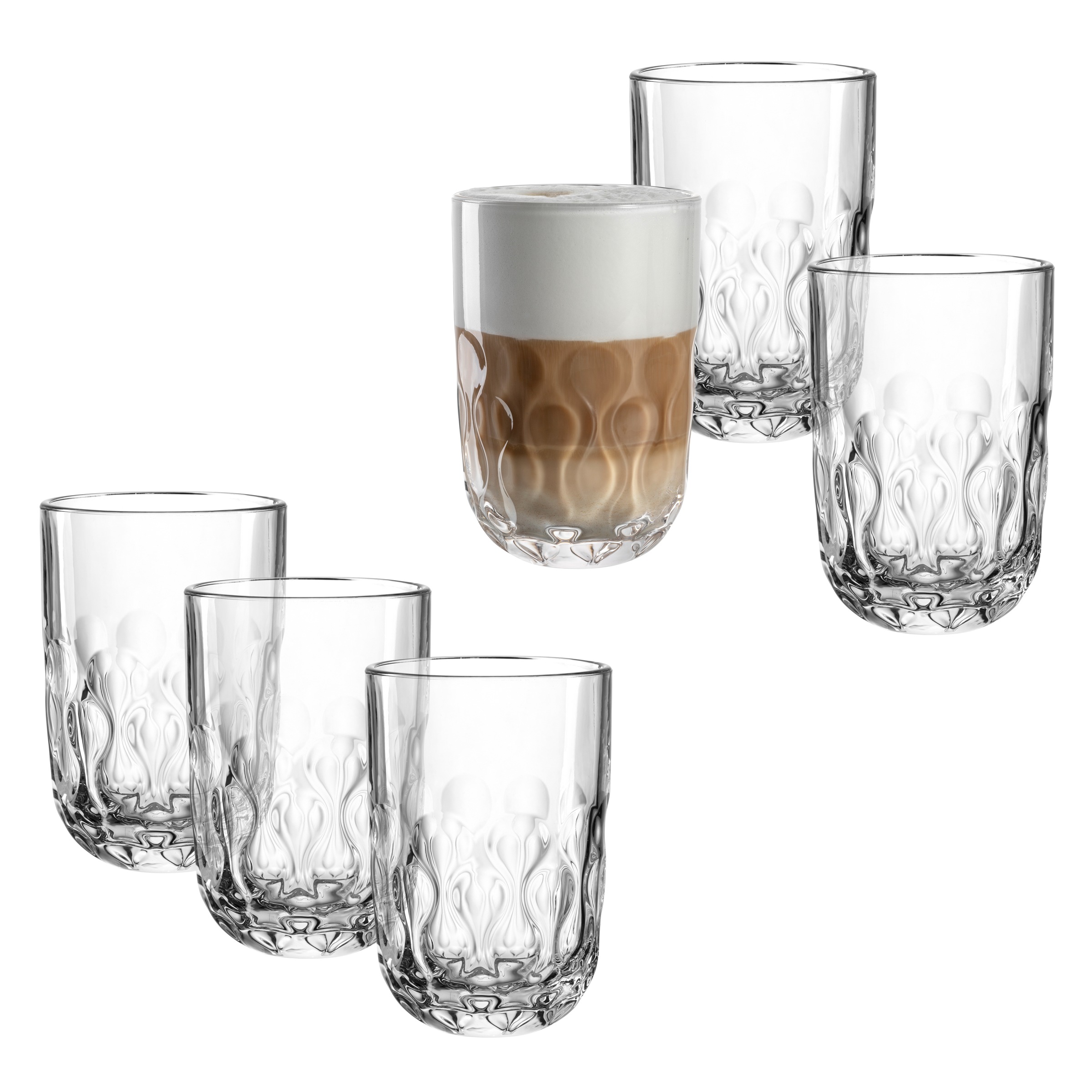 LEONARDO Latte-Macchiato-Glas »GOCCE, 380 ml, 6er-Set« 2. Variante, mit Tro günstig online kaufen