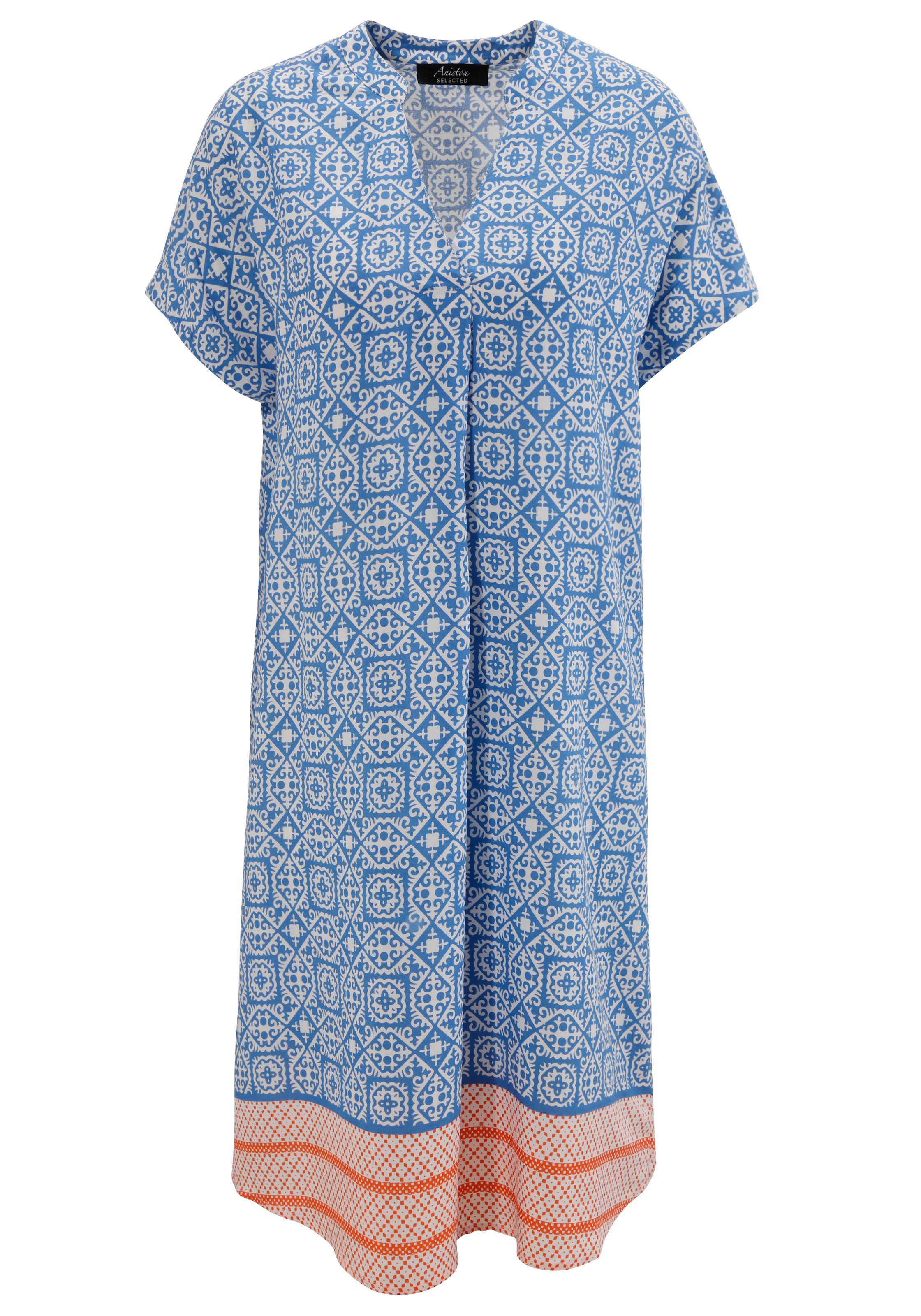 Aniston SELECTED Blusenkleid, mit farbharmonischen Ornamenten-Musterung
