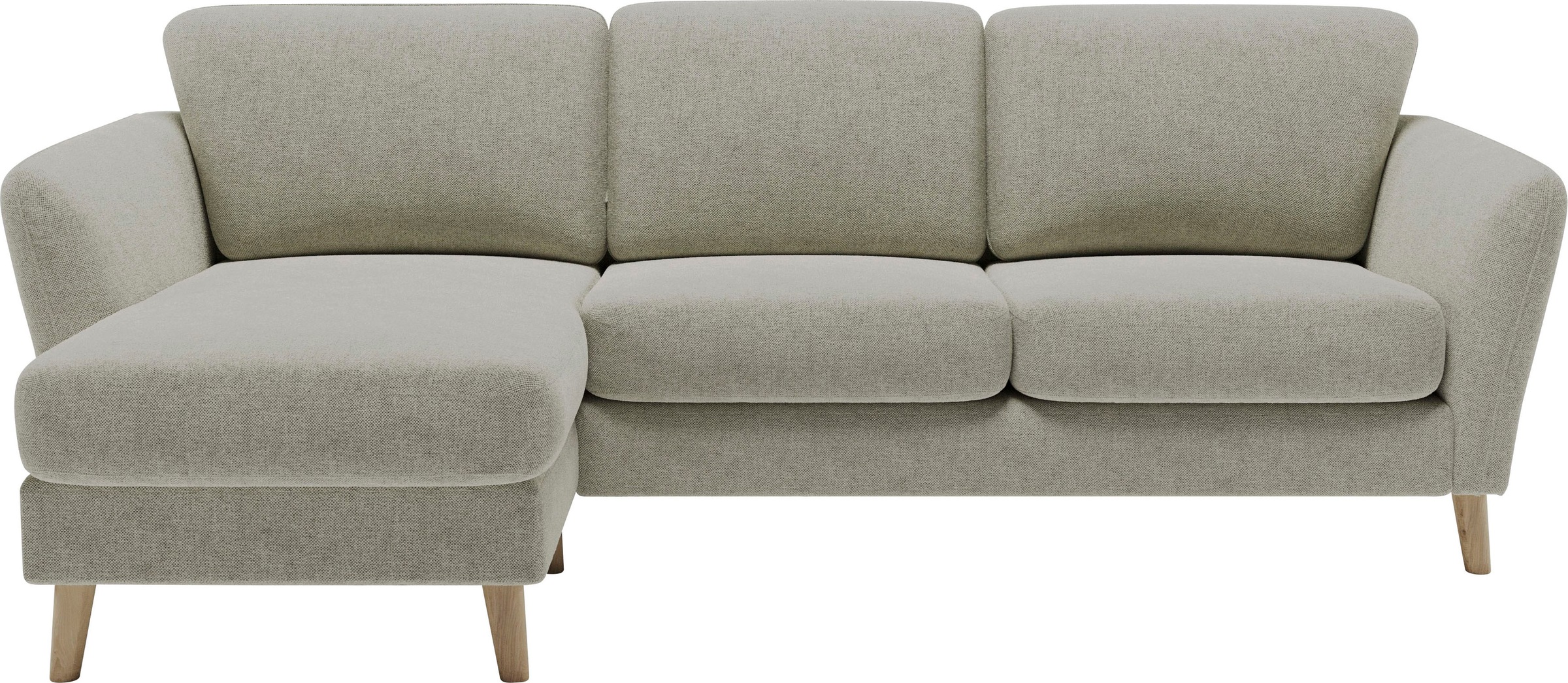 Home affaire Ecksofa »MARSEILLE (242/152cm),L-Form, Rec. rechts/links«, Massivholzbeine Eiche, Landhausstil, Wellenunterfederung