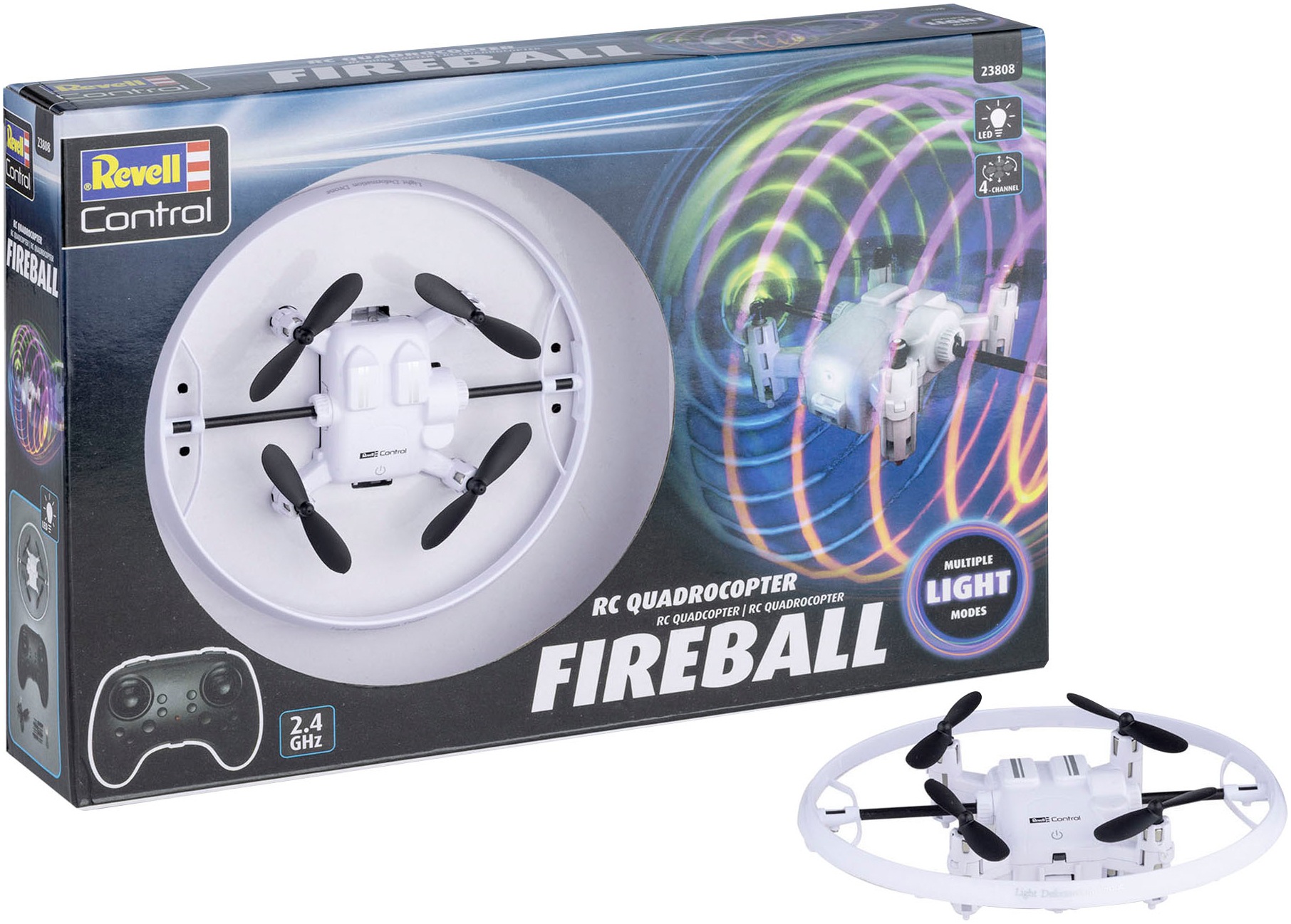 Revell® RC-Quadrocopter »Revell® control, Fireball, 2,4 GHz«, mit LED-Rotationsring für coole Lichteffekte