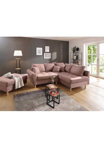 Ecksofa »Rice«, (Set, mit Hocker)