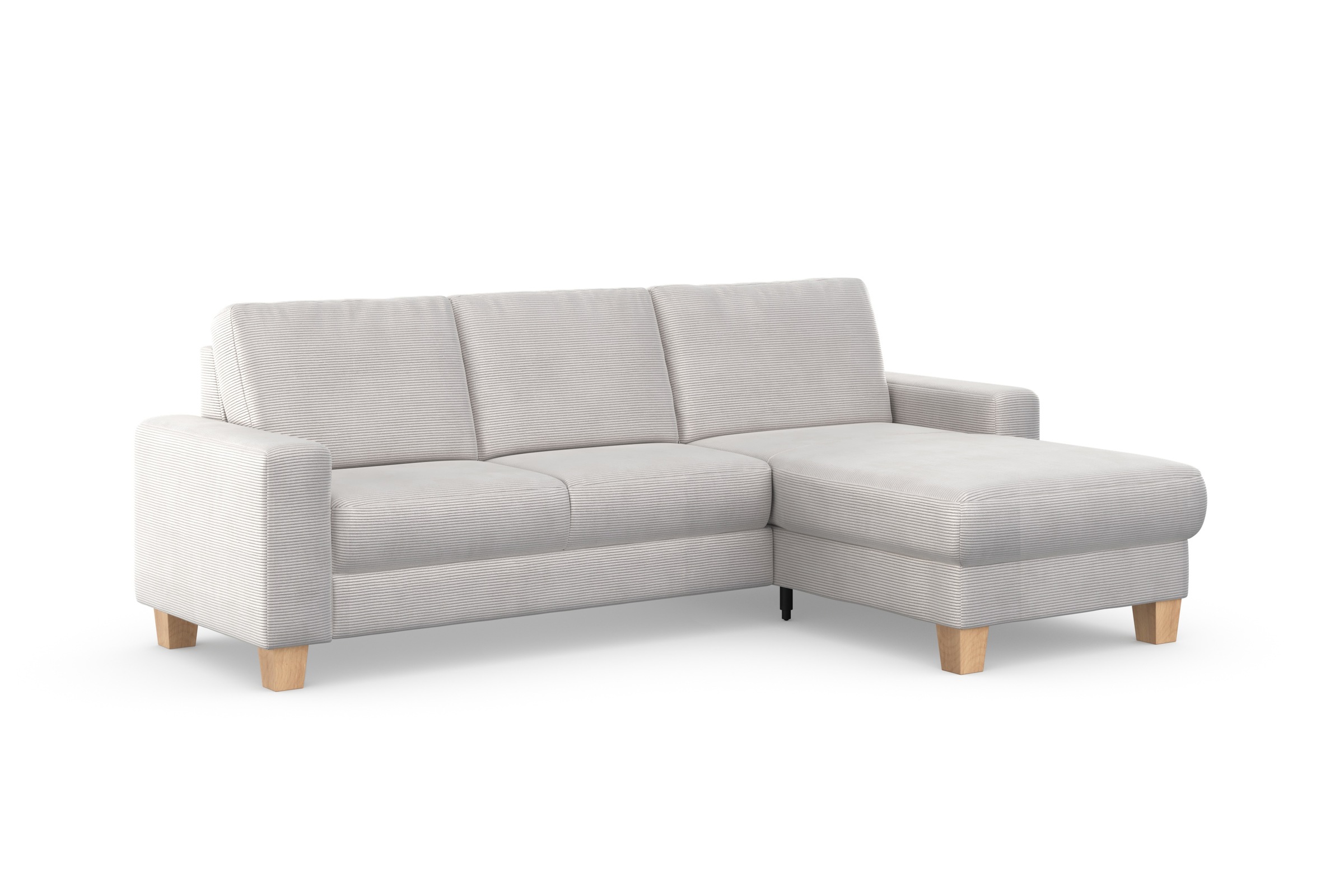 Home affaire Ecksofa »Summer L-Form«, mit Recamiere, mit oder ohne Bettfunktion und Bettkasten, Cord-Bezug