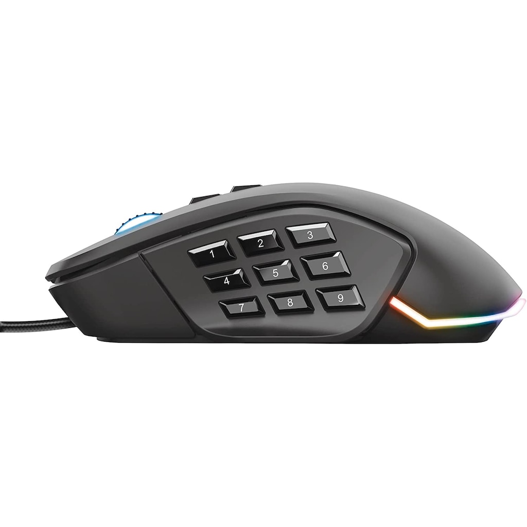 Trust Gaming-Maus »GXT970 MORFIX CUSTOMISABLE MOUSE«, RGB-Beleuchtung, 14 programmierbare Tasten