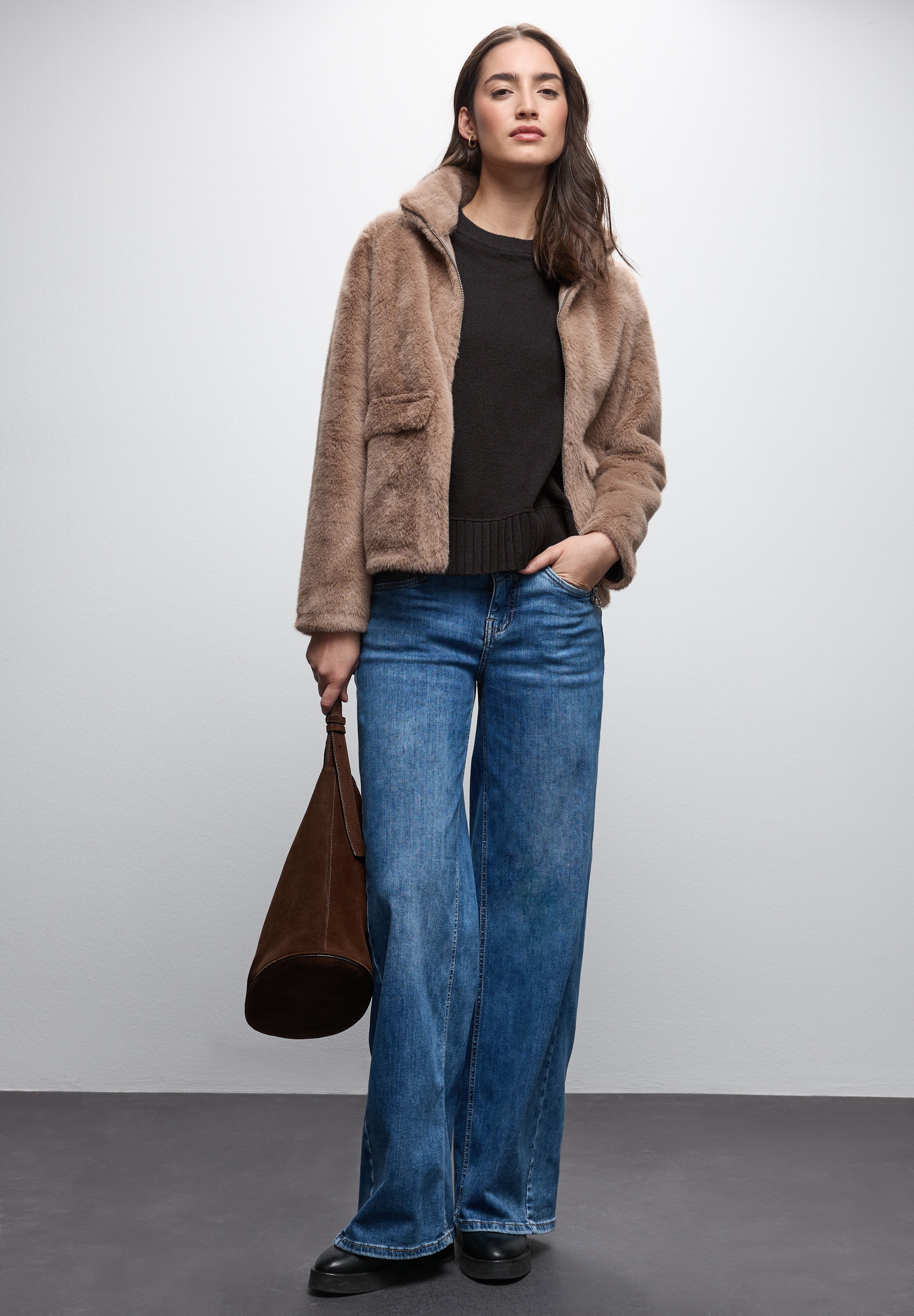 STREET ONE Rundhalspullover mit Rippbündchen