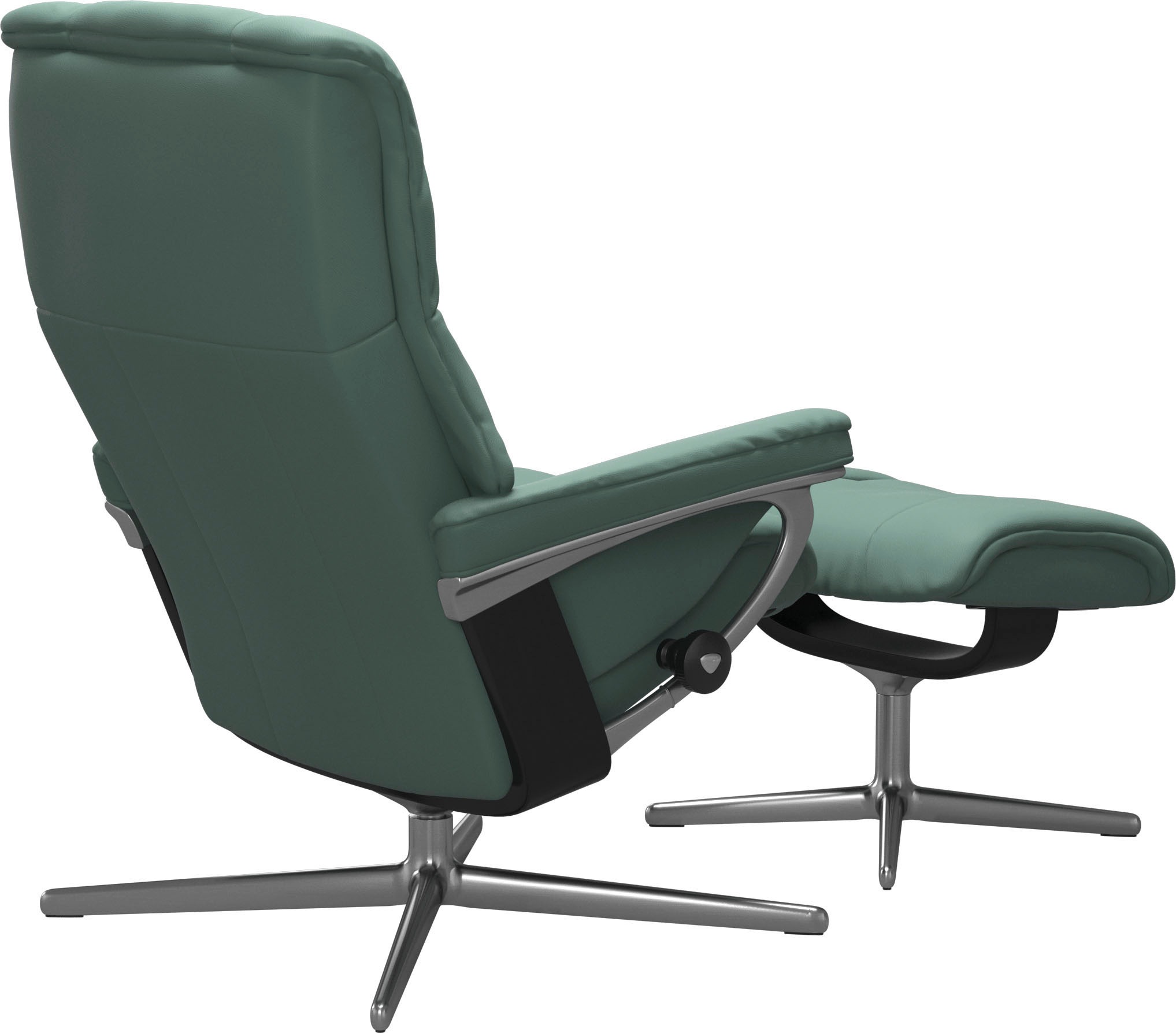 Stressless® Relaxsessel »Mayfair«, (Set, Relaxsessel mit Hocker), mit Hocker, mit Cross Base, Größe S, M & L, Holzakzent Schwarz