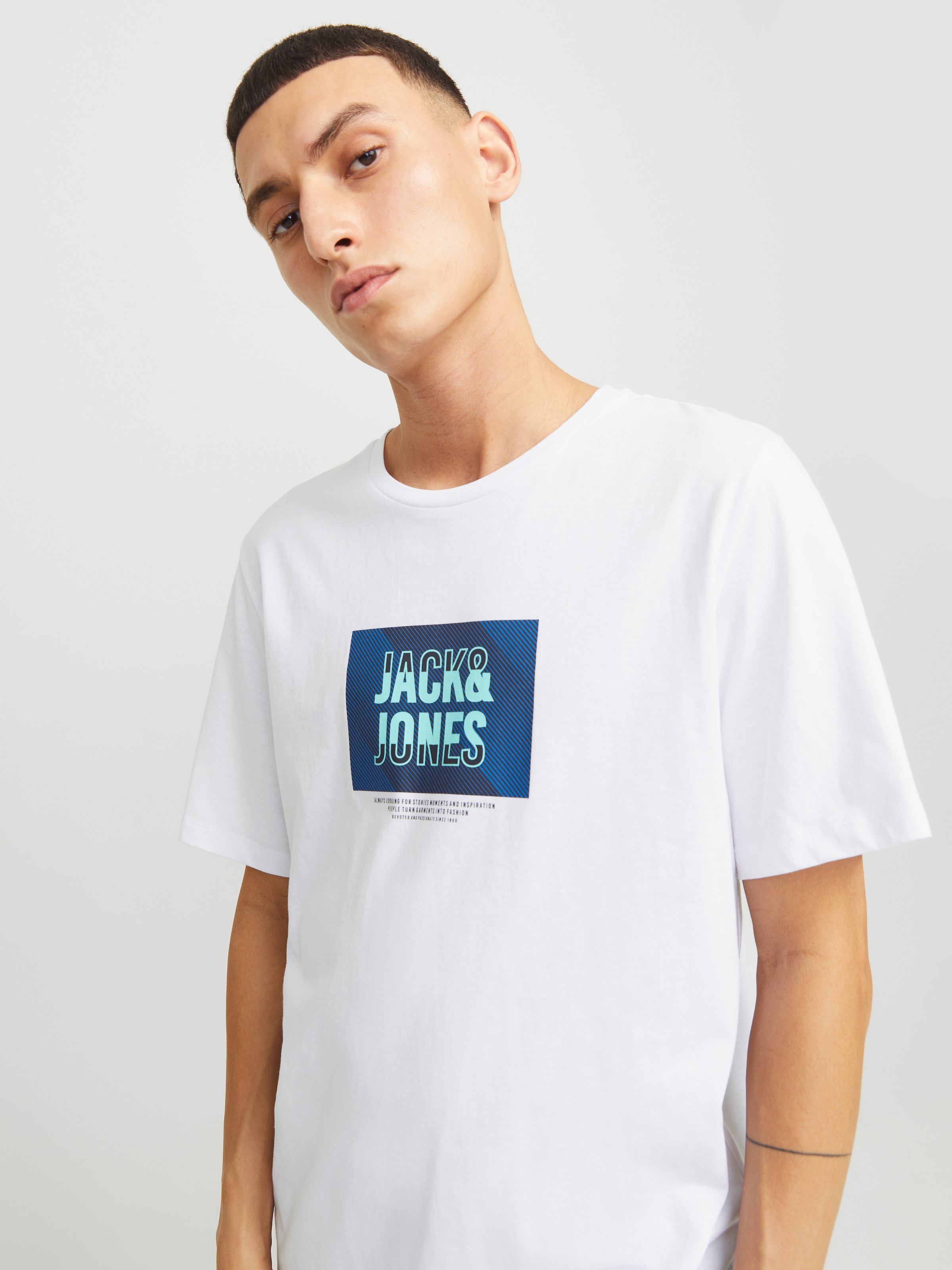 Jack & Jones Print-Shirt »JJHUDSON TEE SS CREW NECK«
