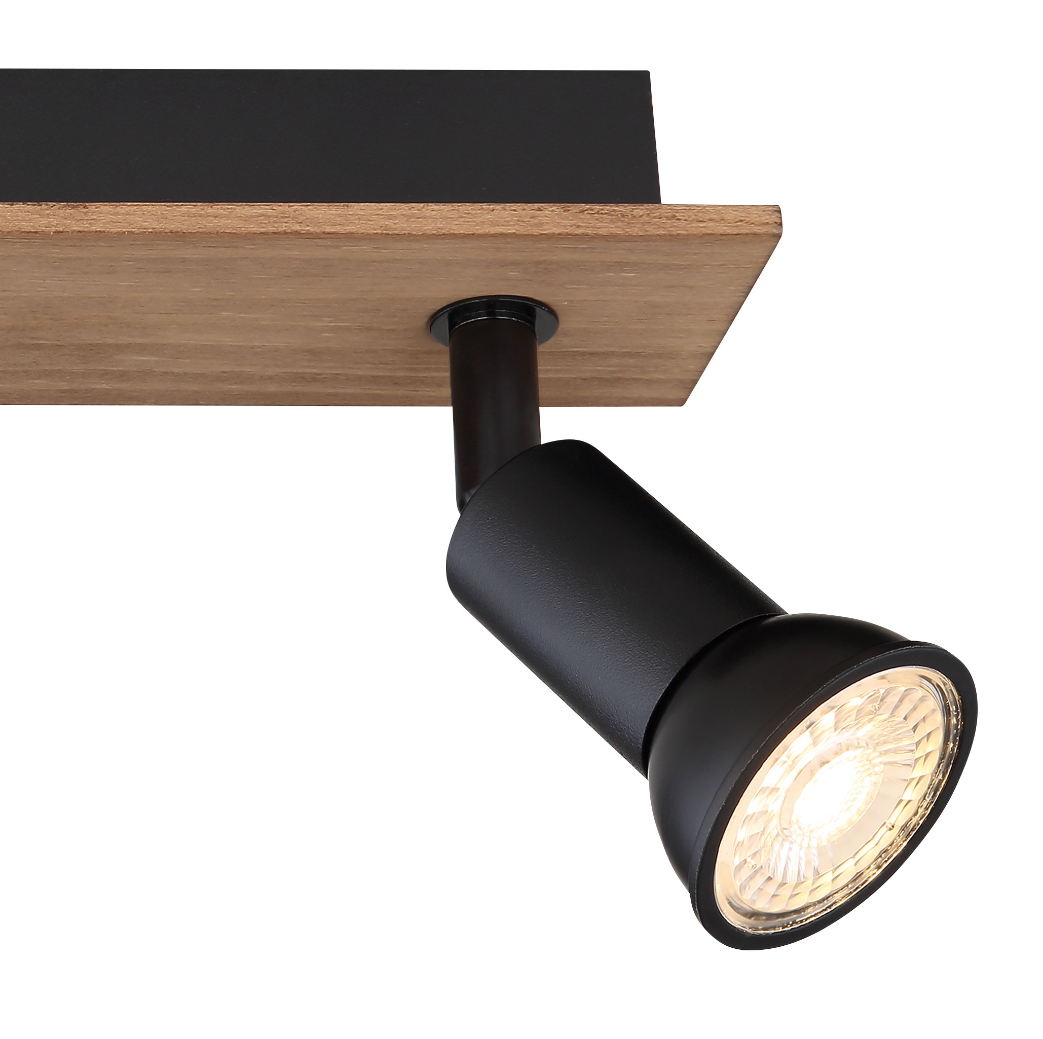 GLOBO LIGHTING Deckenstrahler »DREW«, Leuchtmittel GU10 | ohne Leuchtmittel, Deckenspot/Holz/schwarz/LxBxH: 400x60x90mm