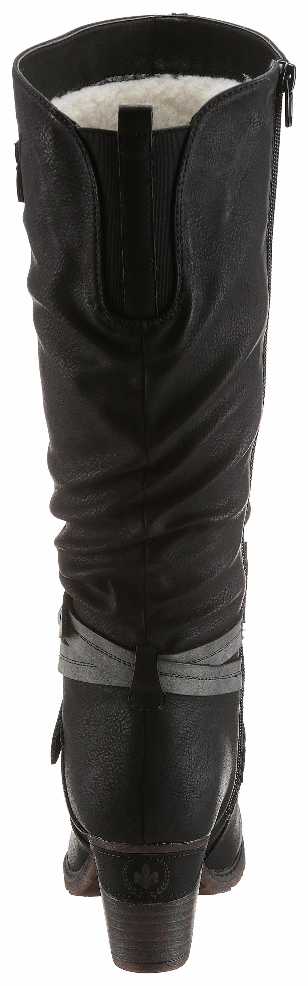 Rieker Winterstiefel, Blockabsatz, Rieker TEX-Membran, mit stylischem Zierriemchen