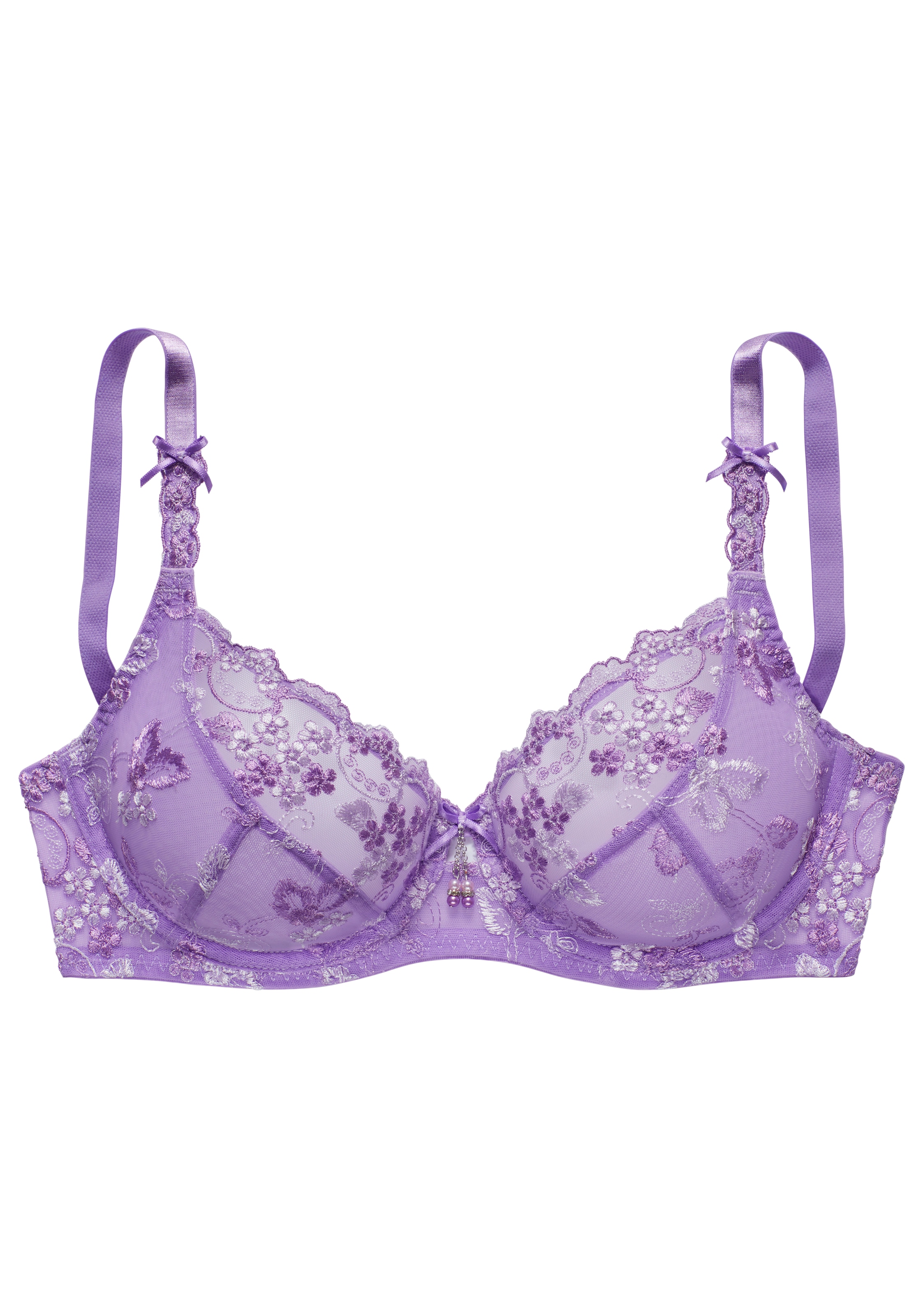 LASCANA Bügel-BH, mit transparenter Stickerei-Spitze, Dessous