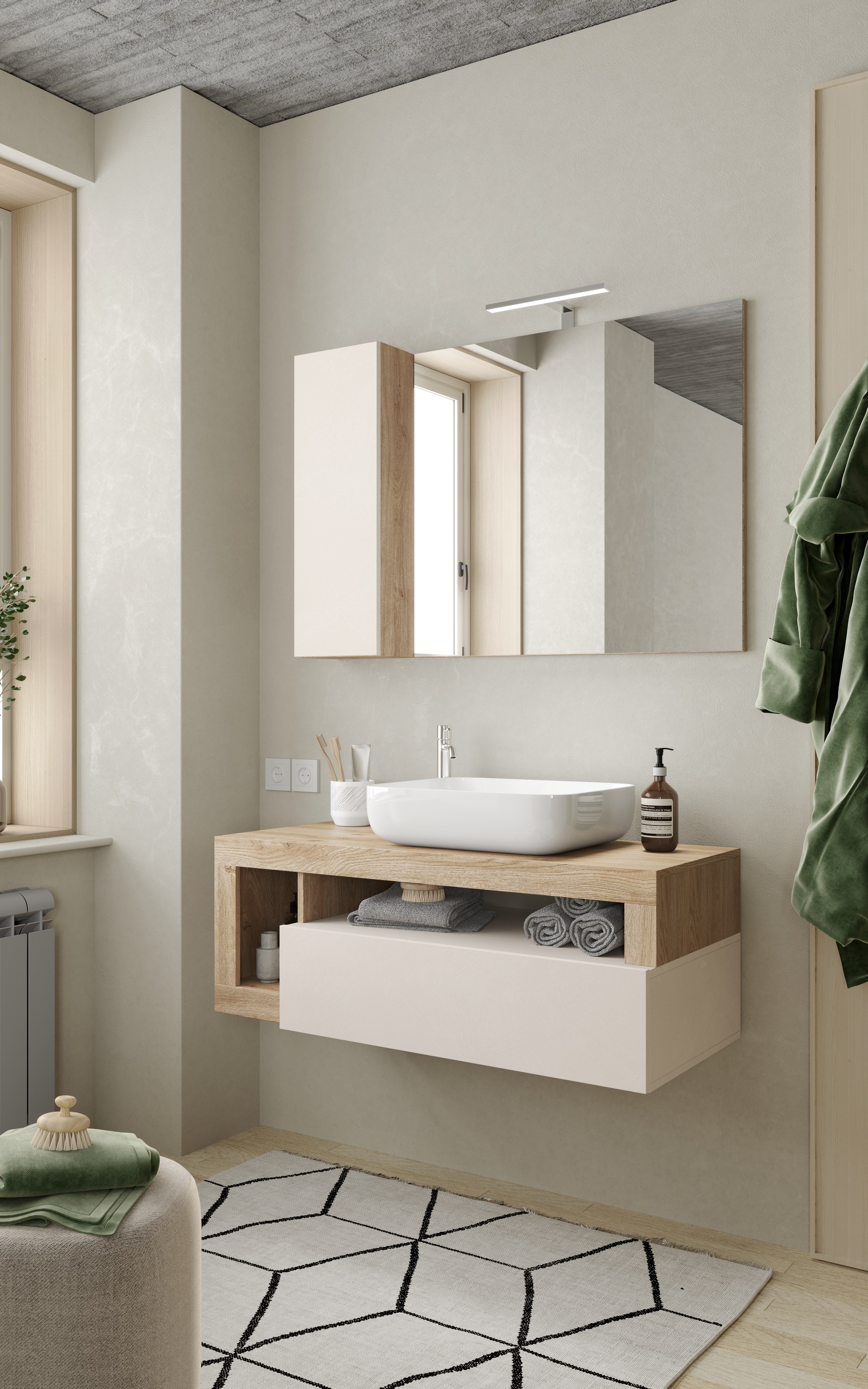 welltime Badmöbel-Set »Hamburg, Badezimmerset 2tlg. Breite 110 cm, Badmöbel günstig online kaufen