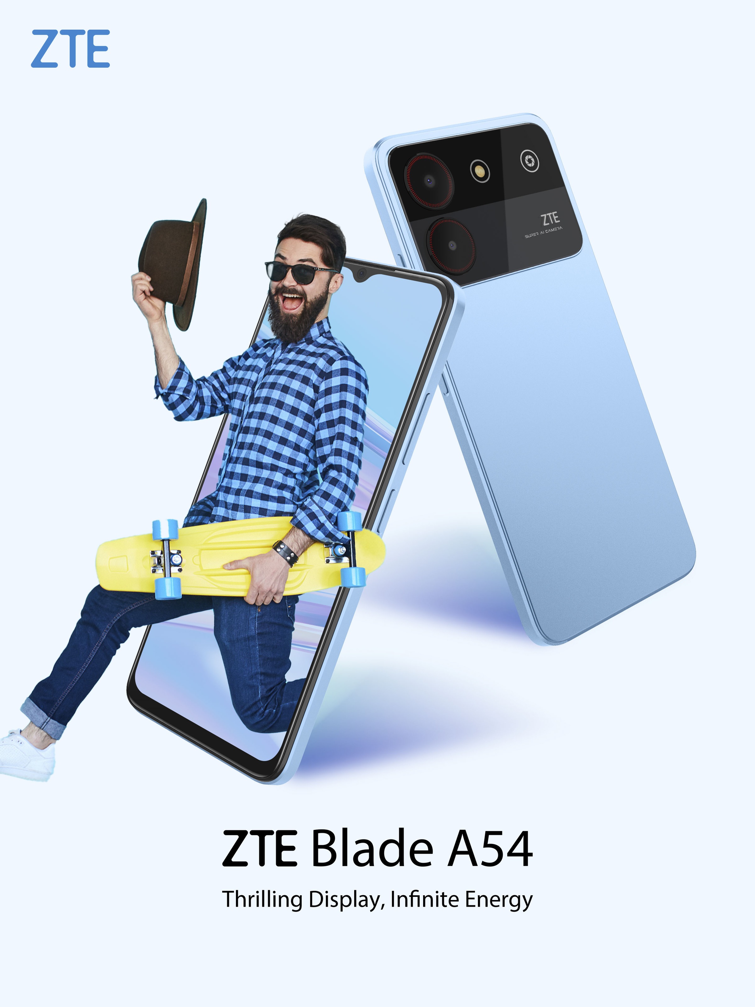 ZTE Smartphone »Blade A54«, blau, 16,76 cm/6,6 Zoll, 64 GB Speicherplatz, 13 MP Kamera