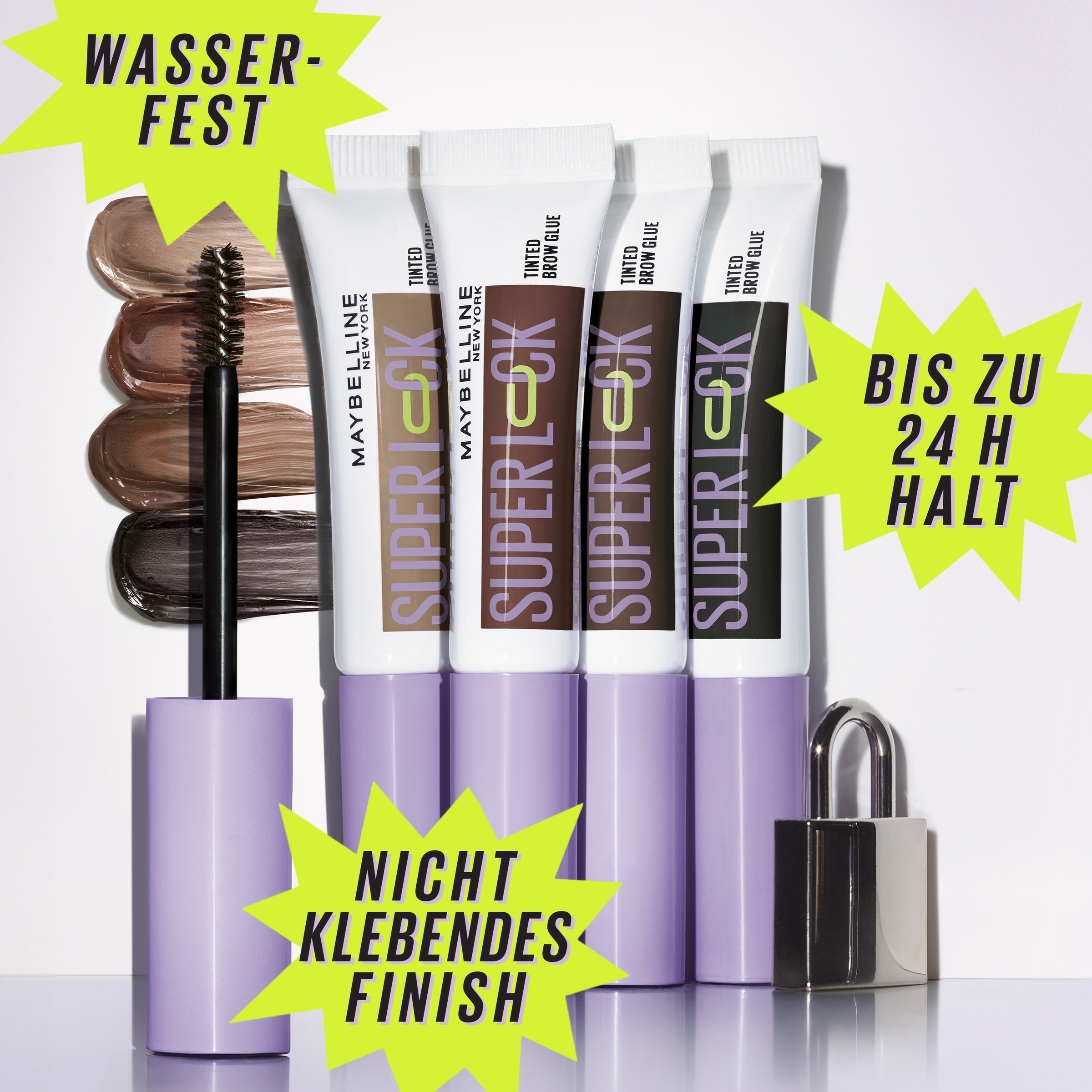 MAYBELLINE NEW YORK Augenbrauenpflege »SUPER LOCK BROW GLUE AUGENBRAUENGEL« fixiert, definiert, formt, setzt Highlights, wischfest