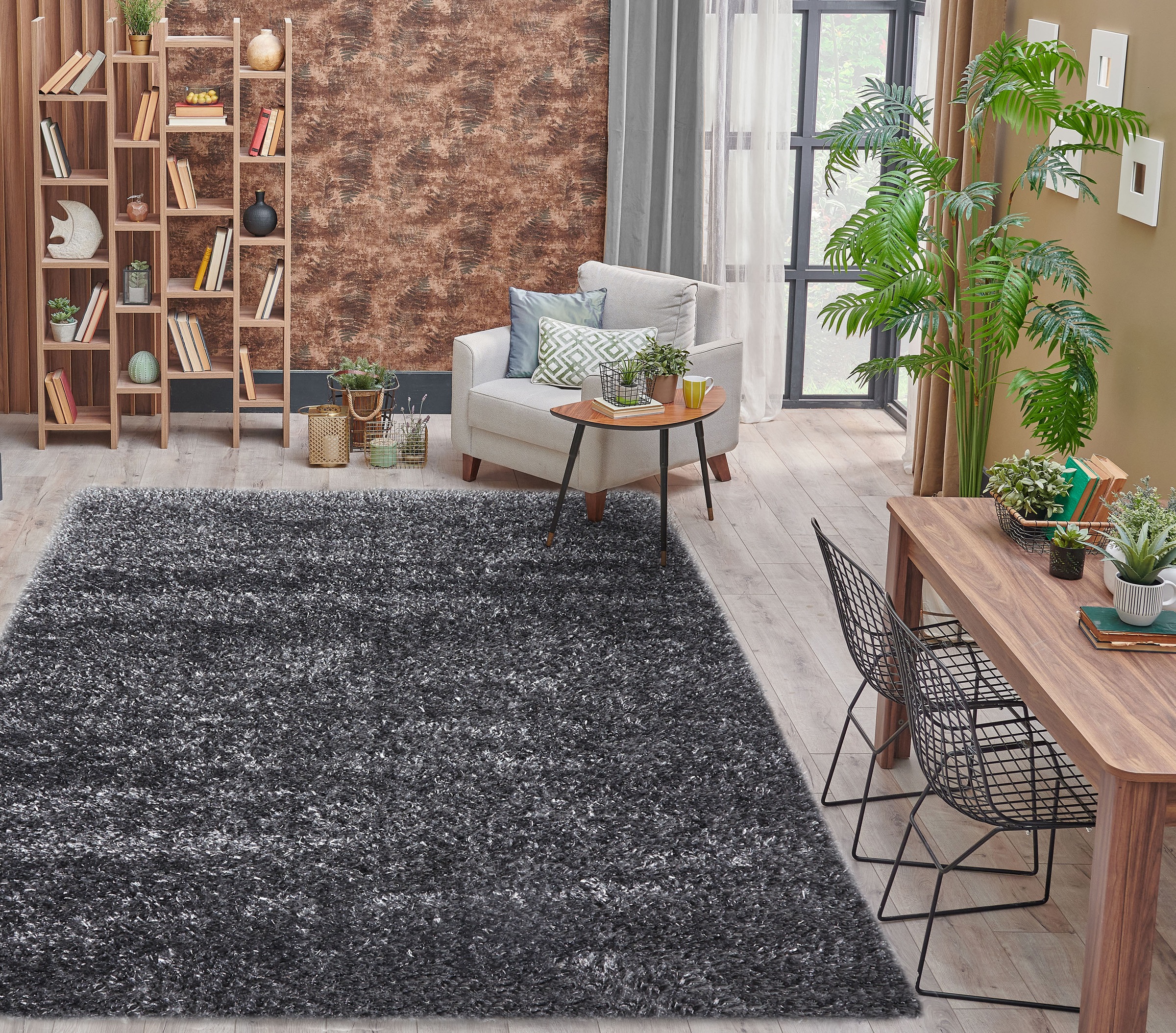 my home Hochflor-Teppich »Senara«, rechteckig, weich, einfarbig, idealer Teppich für Wohnzimmer, Schlafzimmer