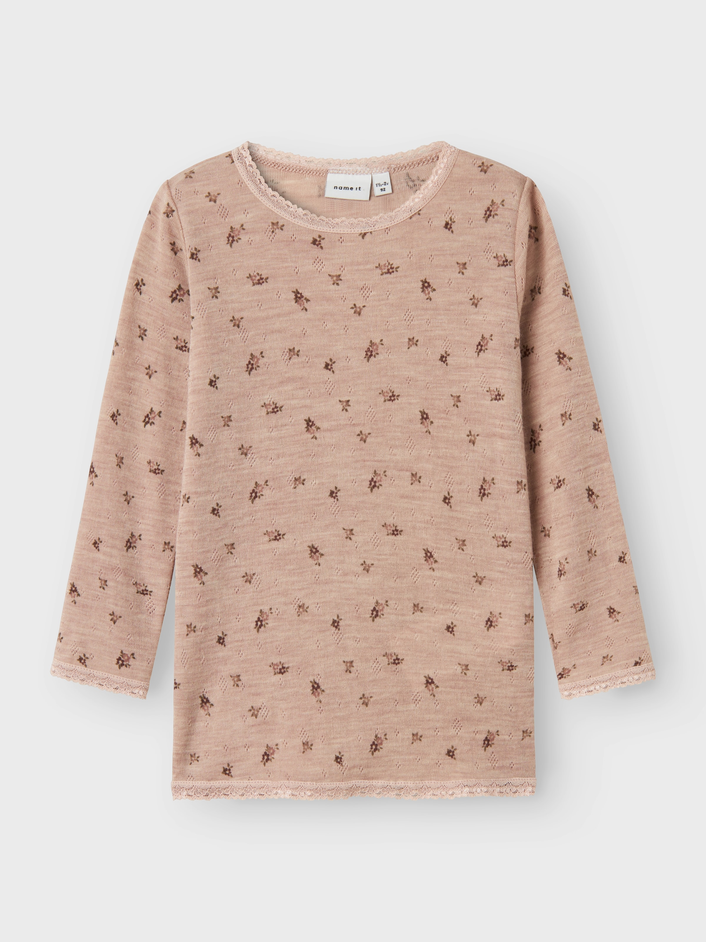 Name It Langarmshirt »NMFWANG WOOL NEEDLE LS TOP NOOS«, aus reiner Merinowolle