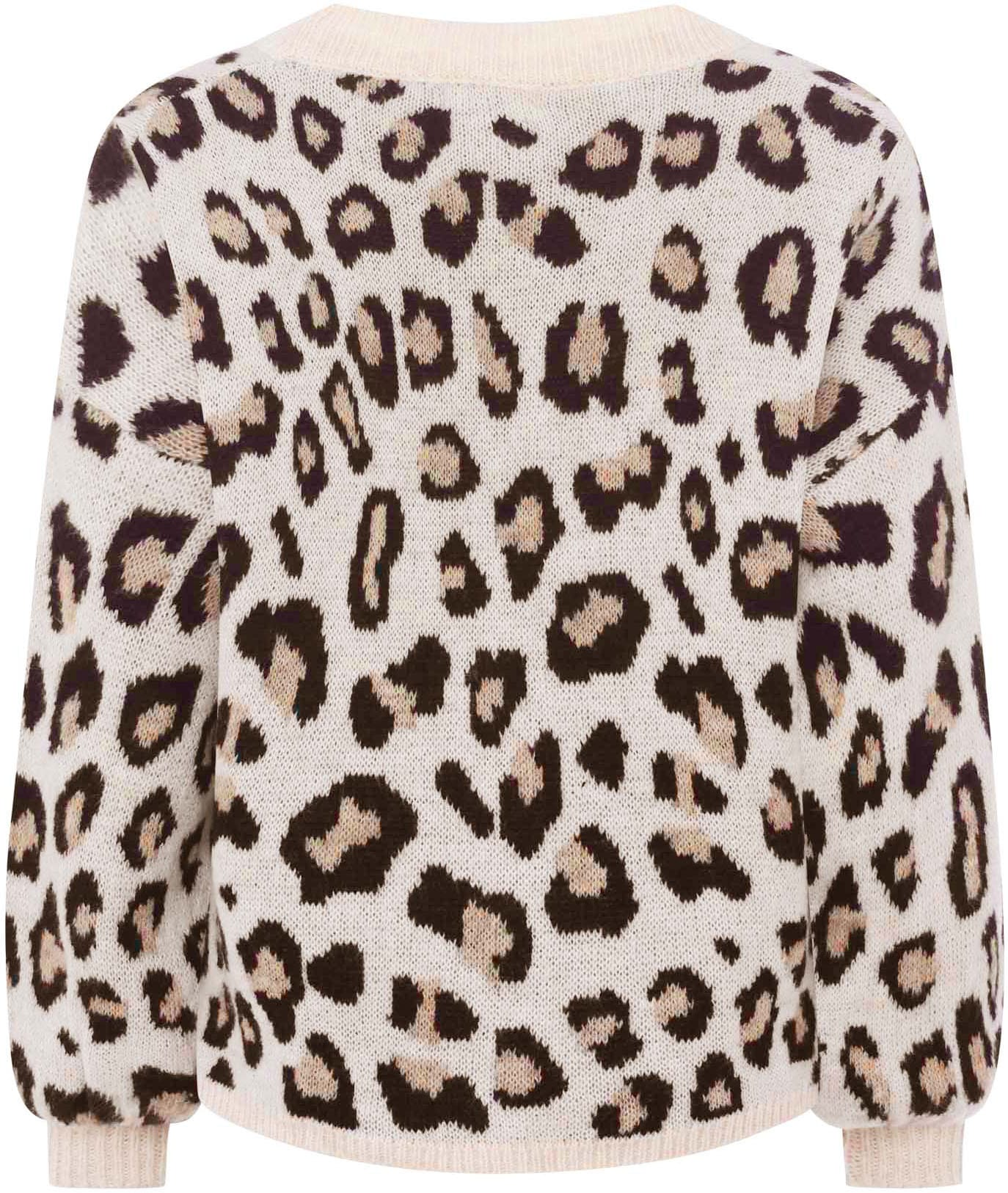 Zwillingsherz Strickjacke »"Big Leo"« One Size, Animal-Muster, Langarm, Knöpfe, tiefer V-Ausschnitt