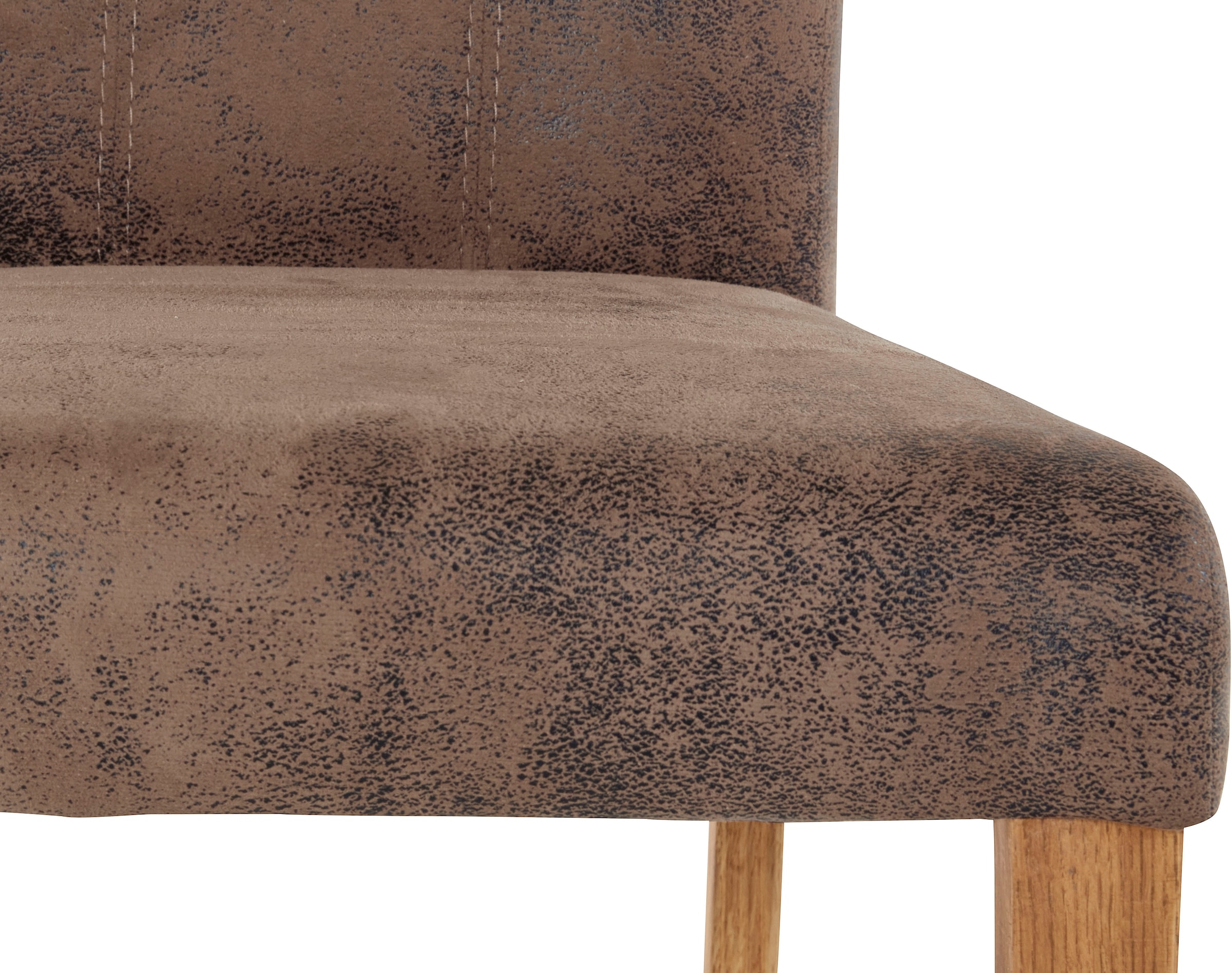 Home affaire Esszimmerstuhl »Roberta Polsterstuhl, Gestell Eiche massiv«, (Set), 2 St., Luxus-Microfaser Vintageoptik, Bezug aus strapazierfähiger Microfaser