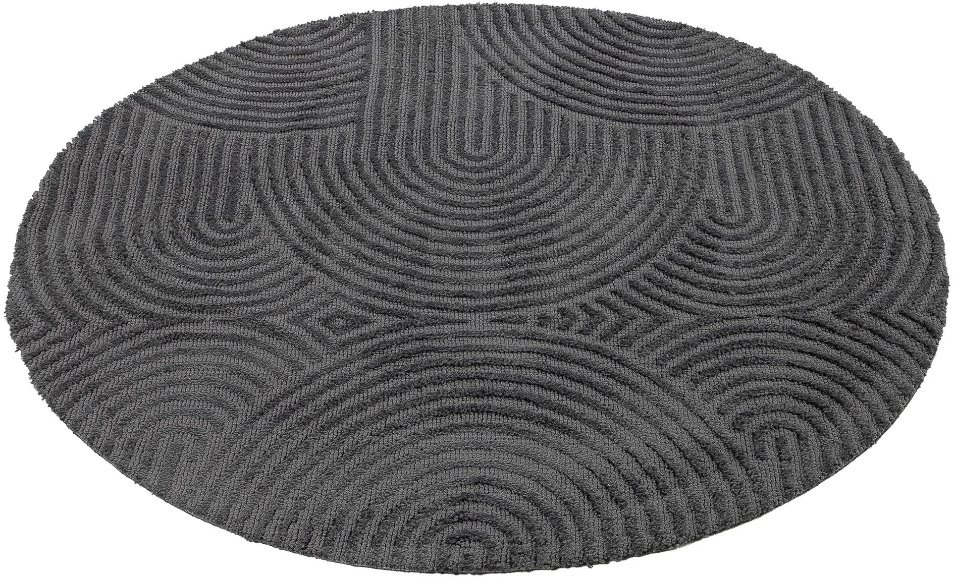 carpetfine Teppich »Holly Zen 1«, rund, 12 mm Höhe, Hoch-Tief-Effekt, geometrisch, Zeitloses Design, dekoratives Highlight