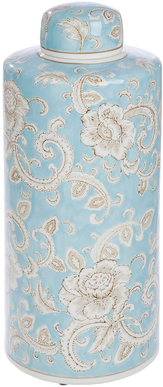GILDE Bodenvase »Deckelvase "Fayencen" H.44 cm«, (1 St.) günstig online kaufen