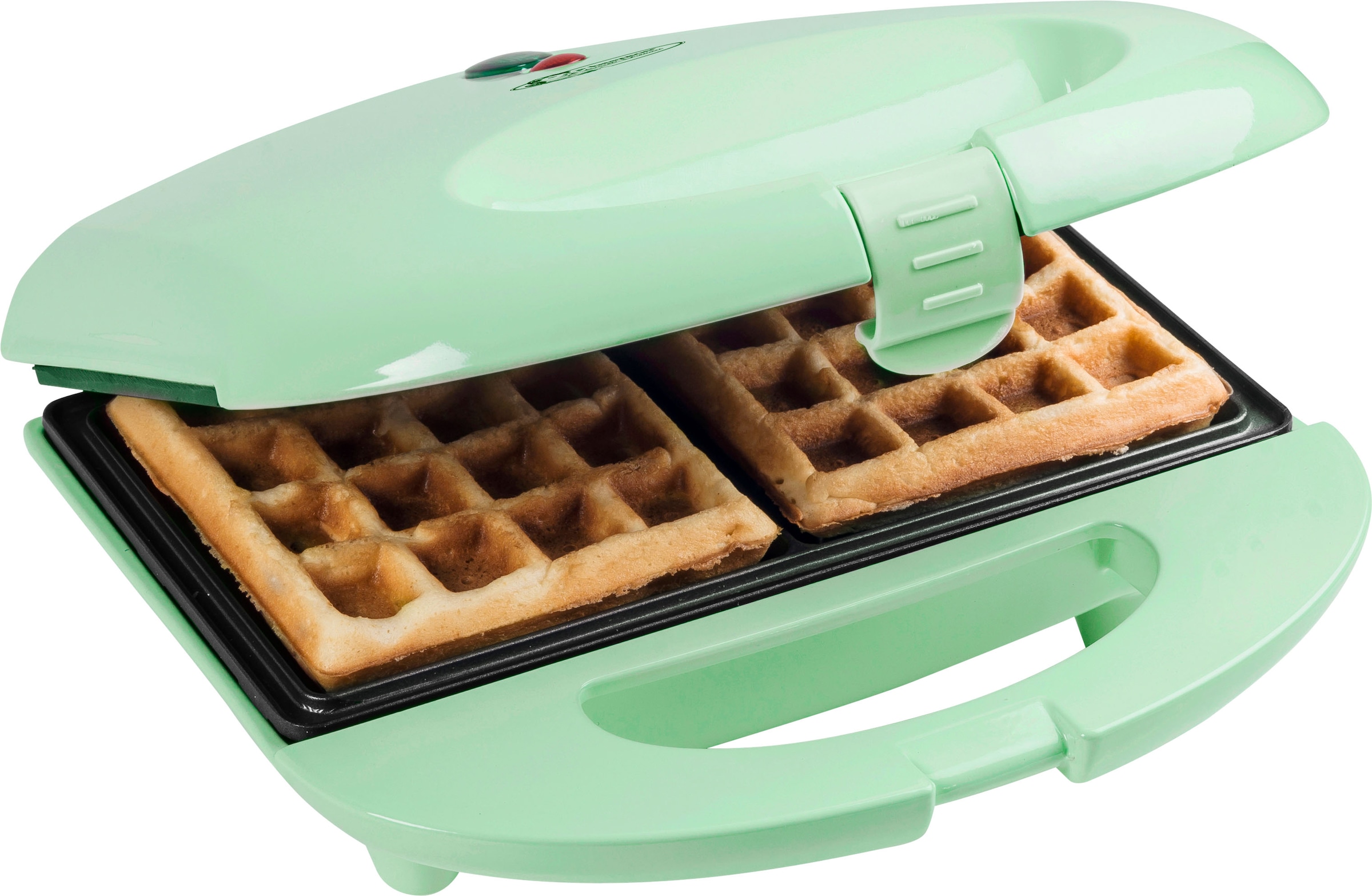 bestron Waffeleisen »Sweet Dreams«, 700 W, mit Antihaftbeschichtung, Retro  Design, für Belgische Waffeln, Mintgrün auf Rechnung kaufen