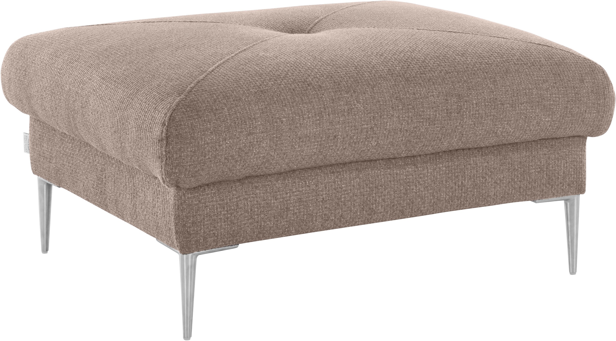 Guido Maria Kretschmer Home&Living Hocker »Chilltime, elegant und bequem durch Komfortsitzhöhe 46cm, hoher Fuß«, mit eleganter Kreuznaht auf der Sitzfläche