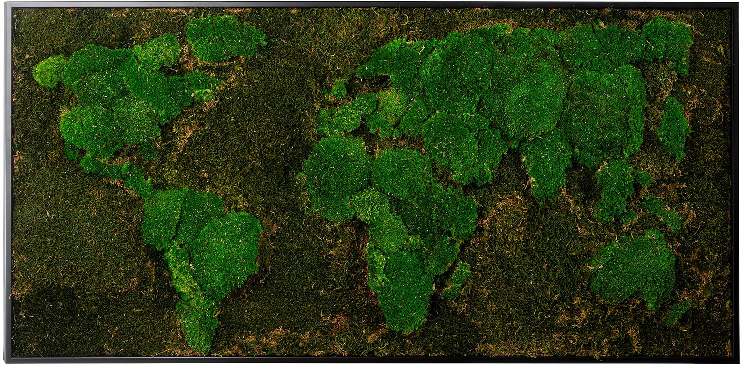 120x60 Unikat, mit »Moos«, Rahmen St.), Rechnung jedes Bönninghoff Weltkarte, ein BxH: bestellen cm Bild Bild auf (1
