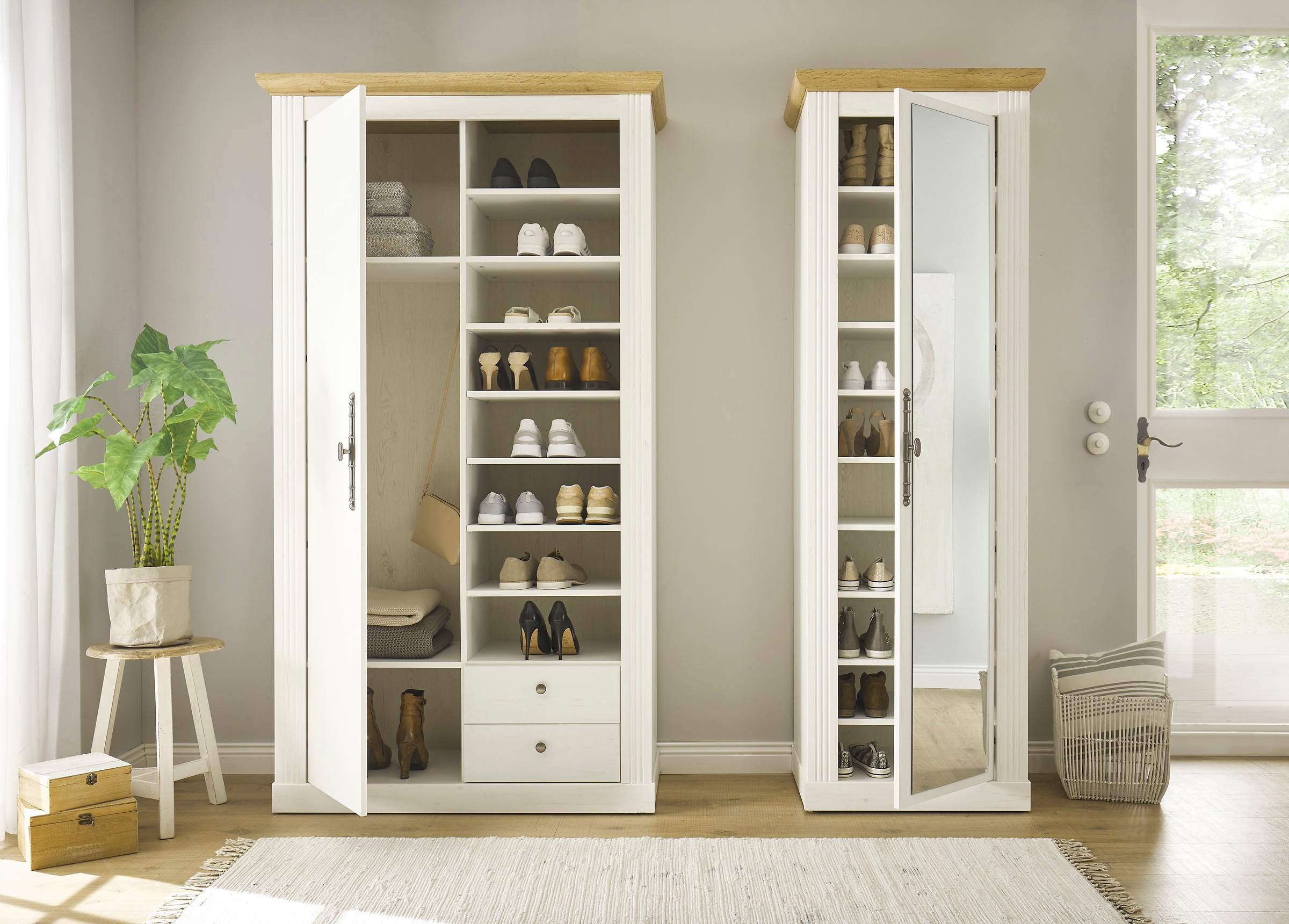 Home affaire Schuhschrank »WESTMINSTER TOPSELLER!«, (Höhe ca. 203 cm), im romantischen Landhausstil